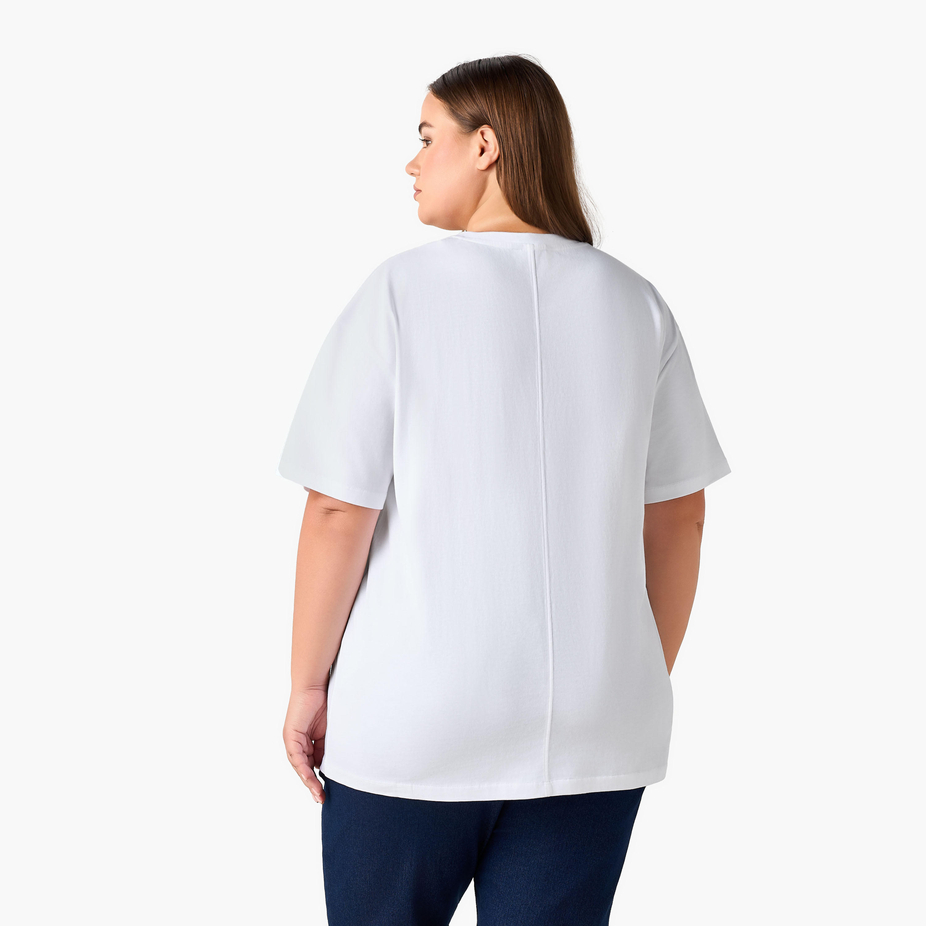 Ulla Popken Relaxed Fit Cotton T-Shirt with Vase Print and Embroidery-women-clothing-tshirts-image-5