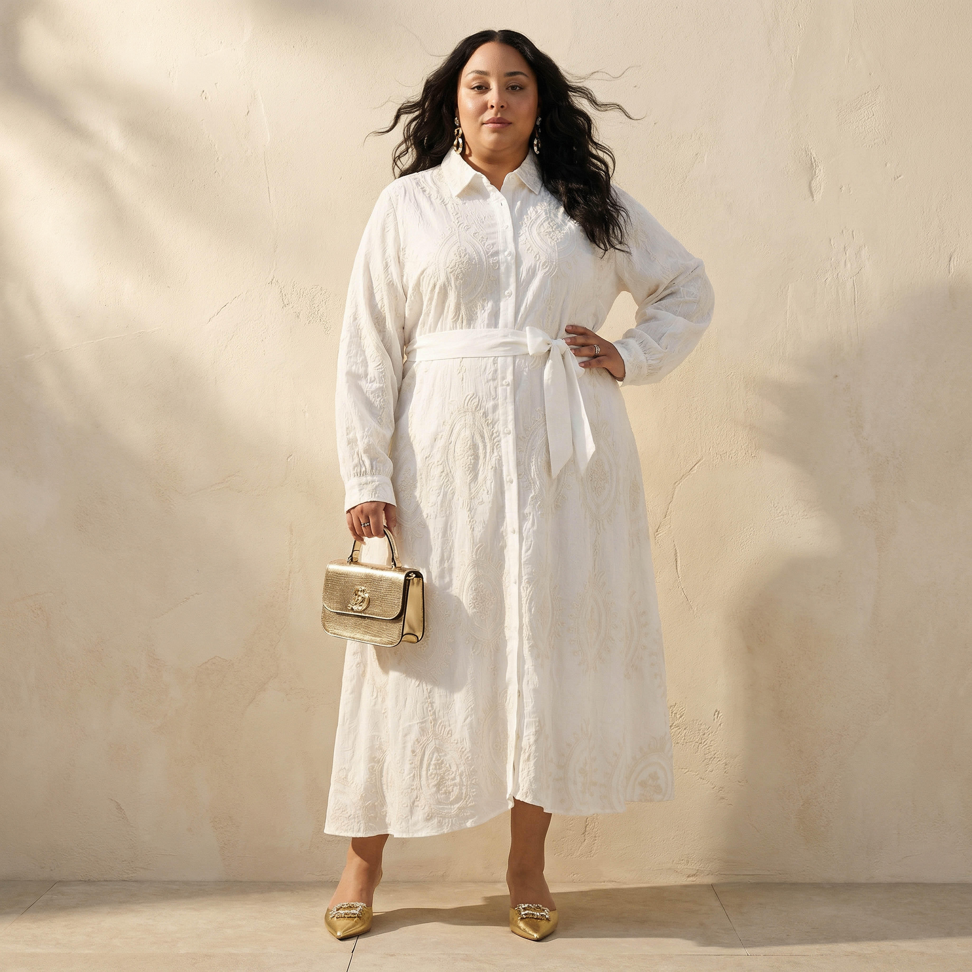فستان قميص ميدي بتطريز زهور من أولا بوبكين-women-clothing-dresses-image-1
