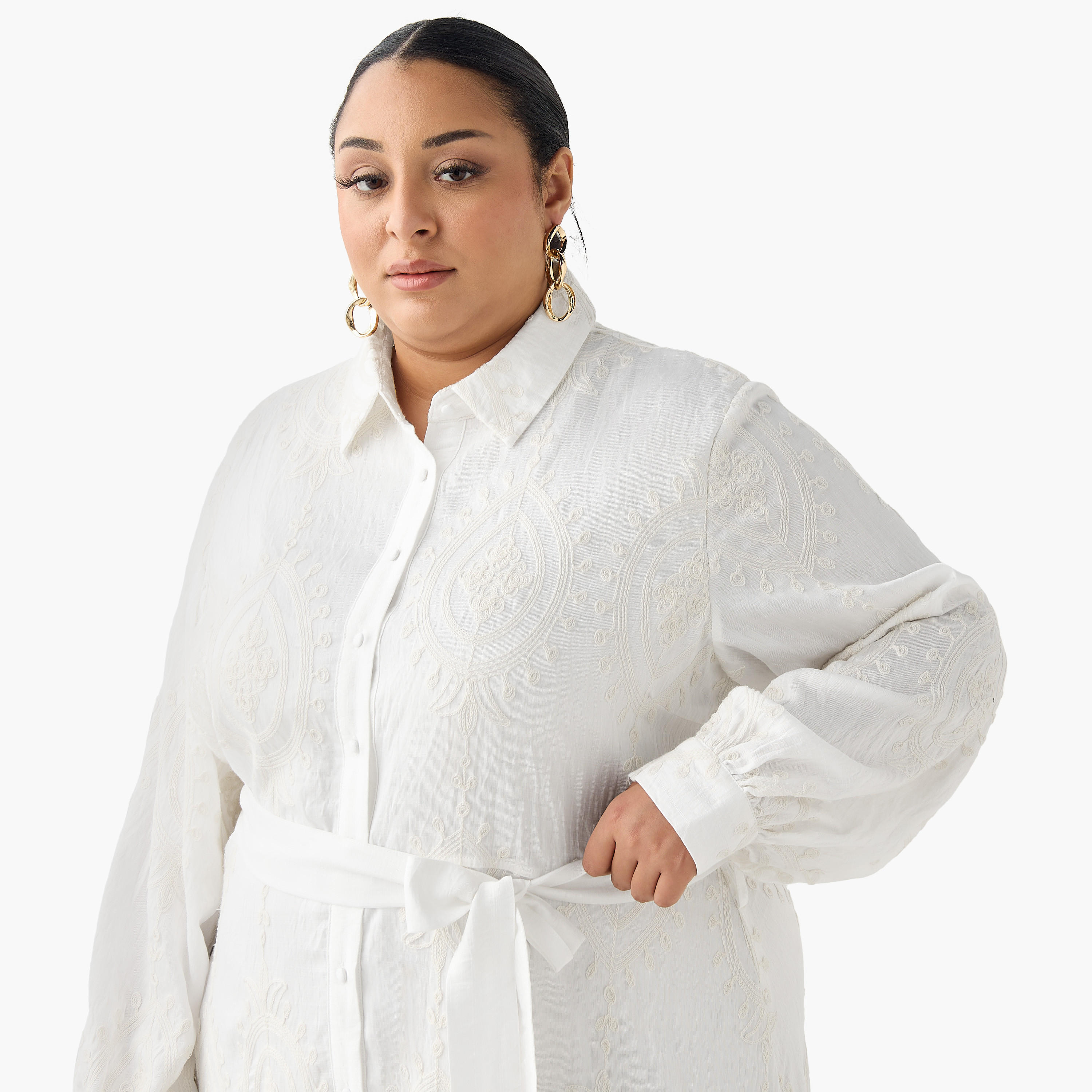 فستان قميص ميدي بتطريز زهور من أولا بوبكين-women-clothing-dresses-image-6