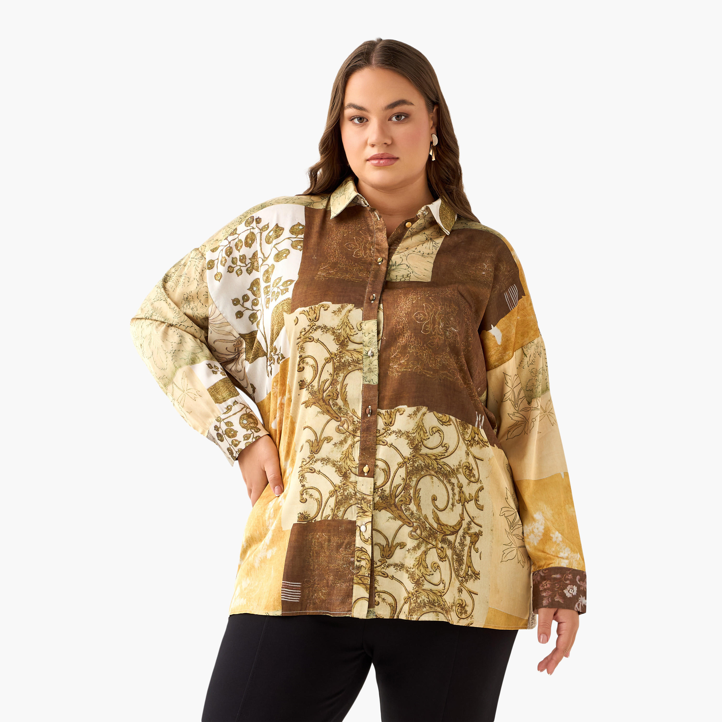 Ulla Popken Relaxed Fit Shirt with Patch Print-women-clothing-shirtsandblouses-shirts-image-2