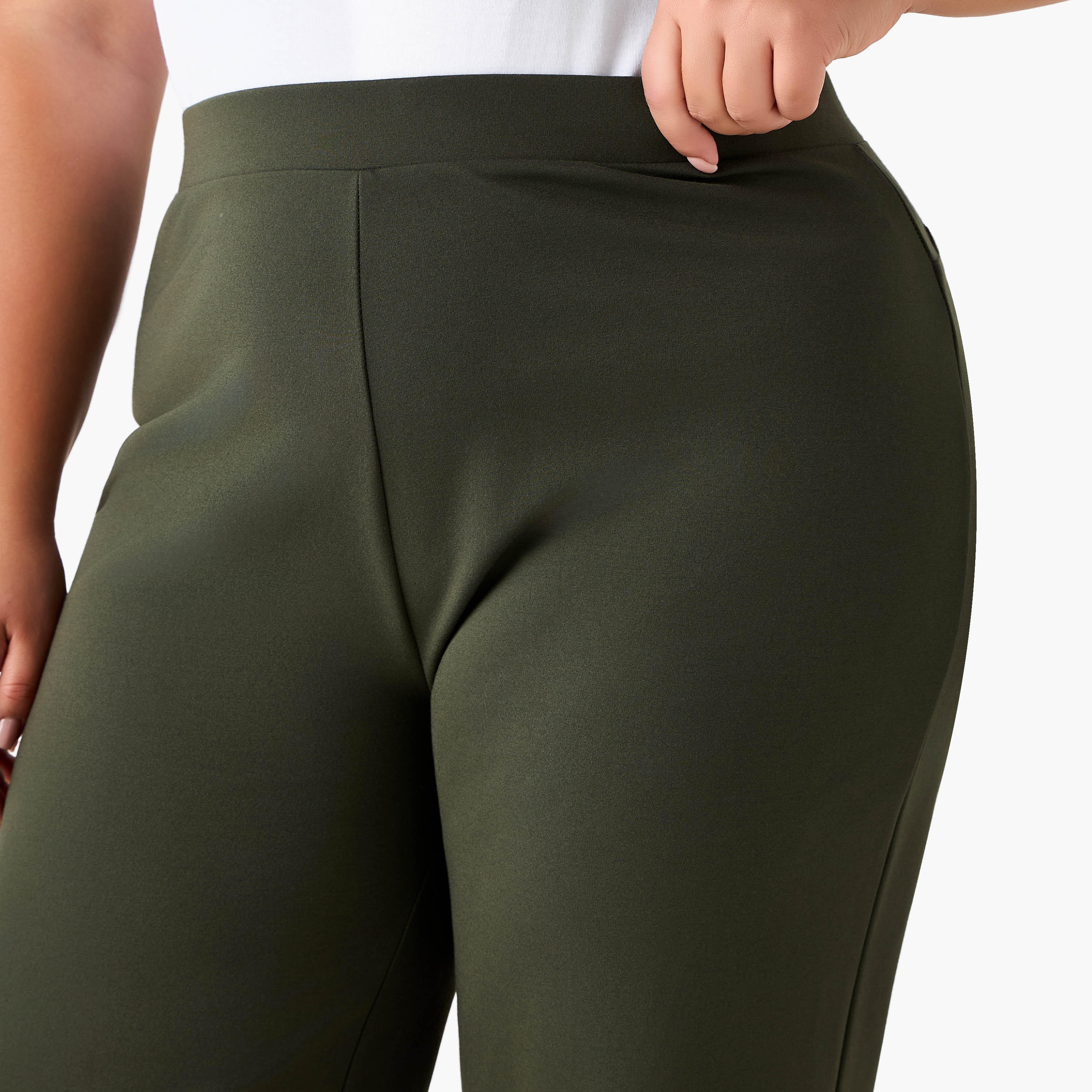 بنطلون بونتي بقصة مستقيمة من أولا بوبكن-women-clothing-bottoms-trousers-image-1