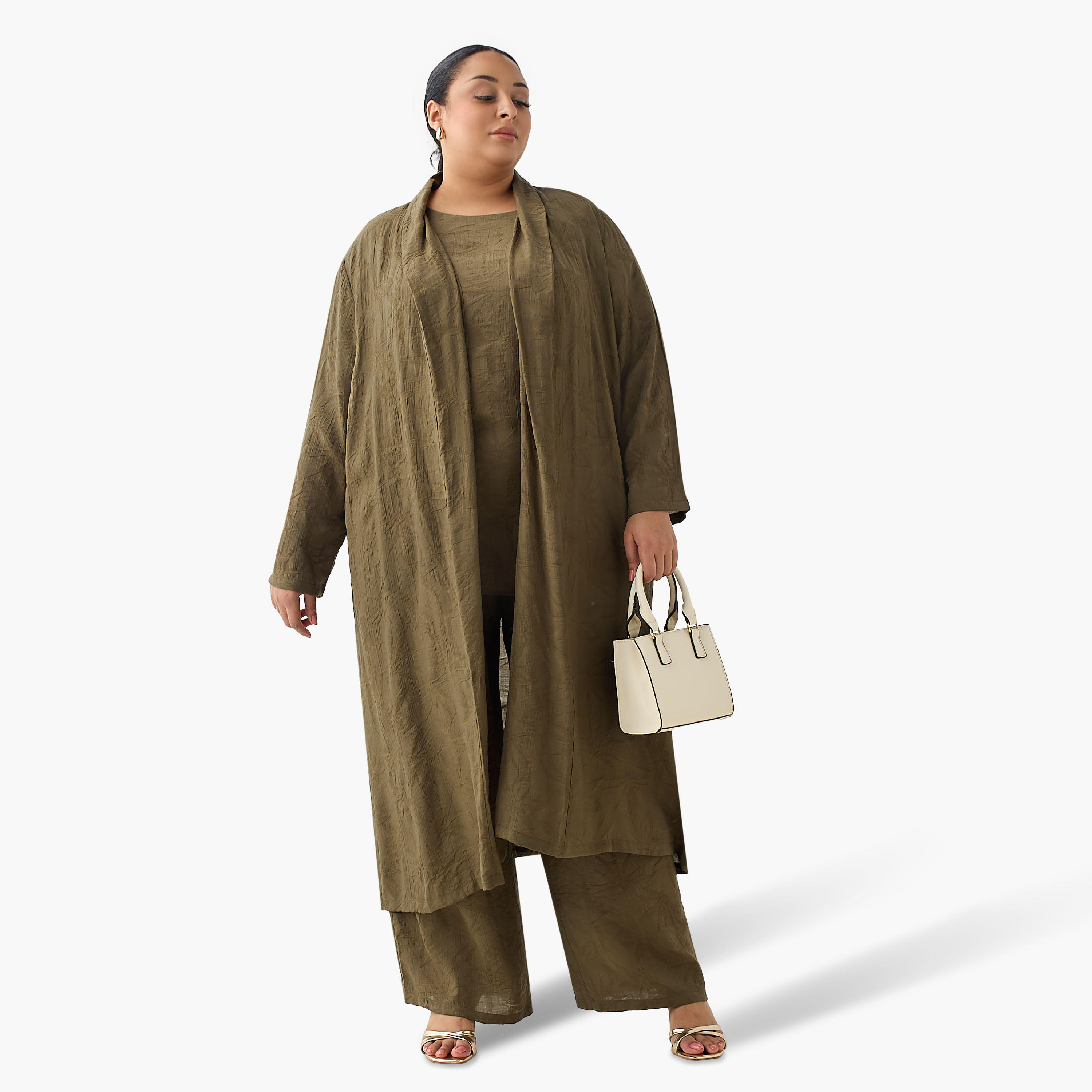 سترة شروج جاكار زهور طويلة بمقدمة مفتوحة من أولا بوبكن-women-clothing-coordsets-image-3