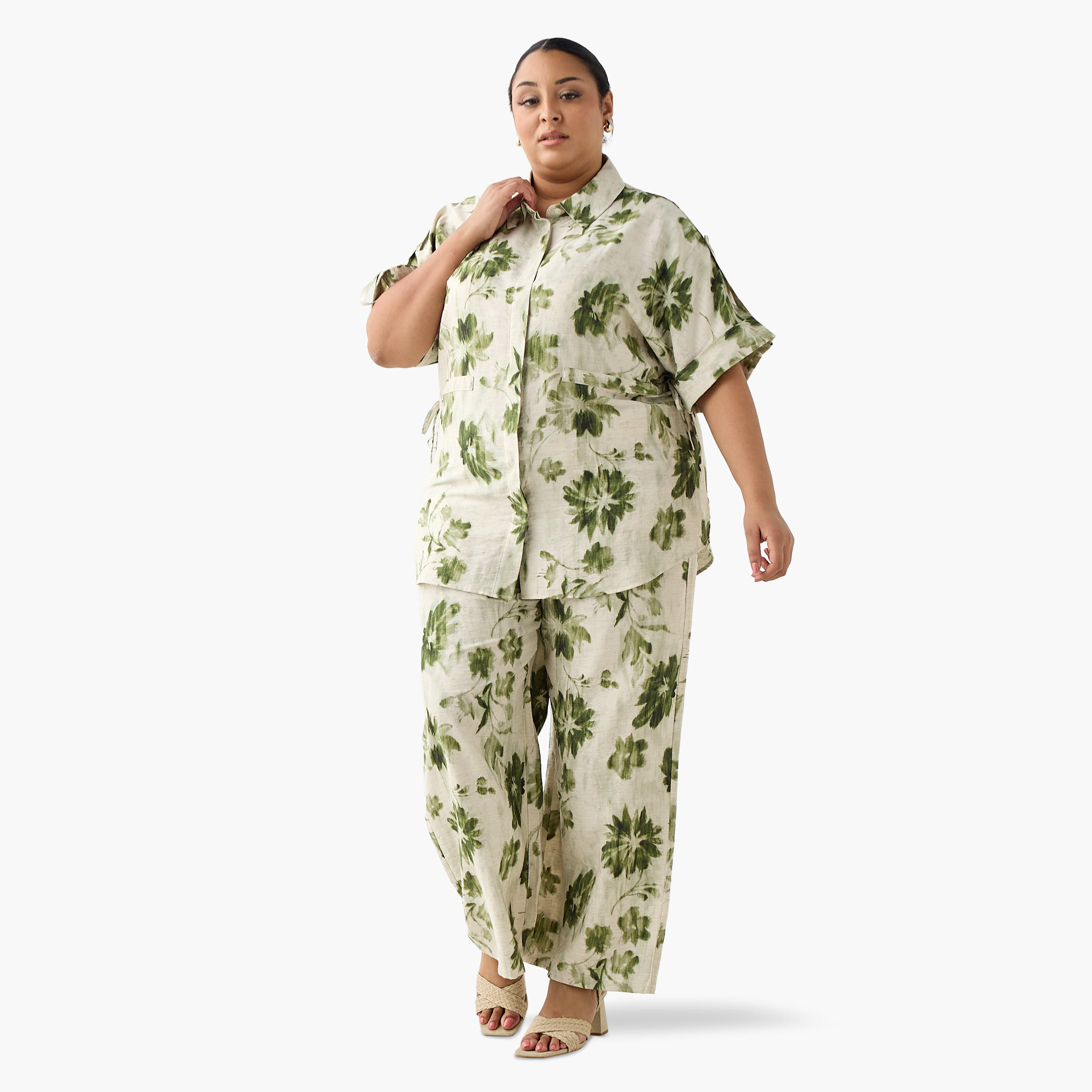 Ulla Popken Relaxed Fit Tie-Up Detail Shirt with Floral Print-women-clothing-shirtsandblouses-shirts-image-4