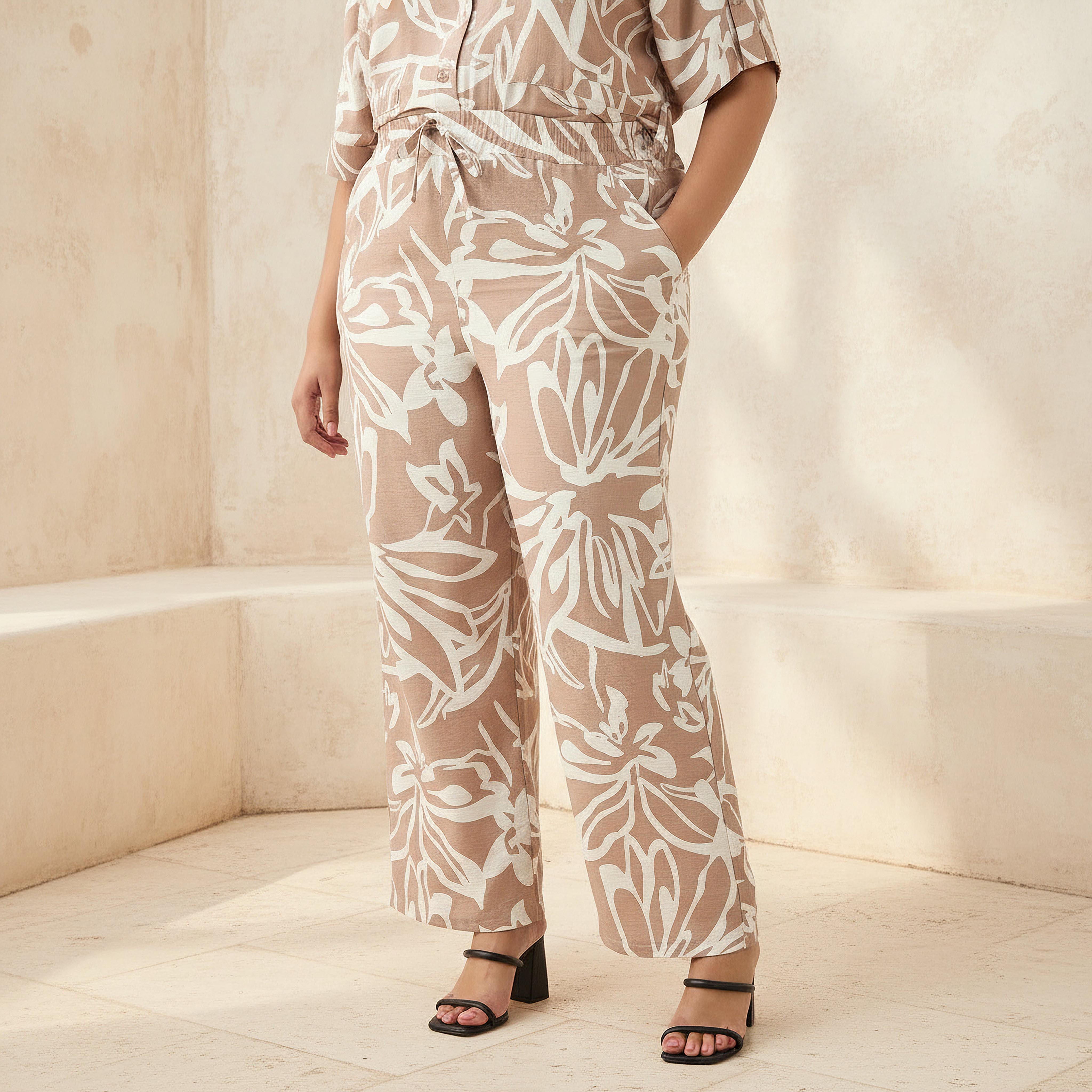 Ulla Popken Floral Print Pants-women-clothing-coordsets-image-1