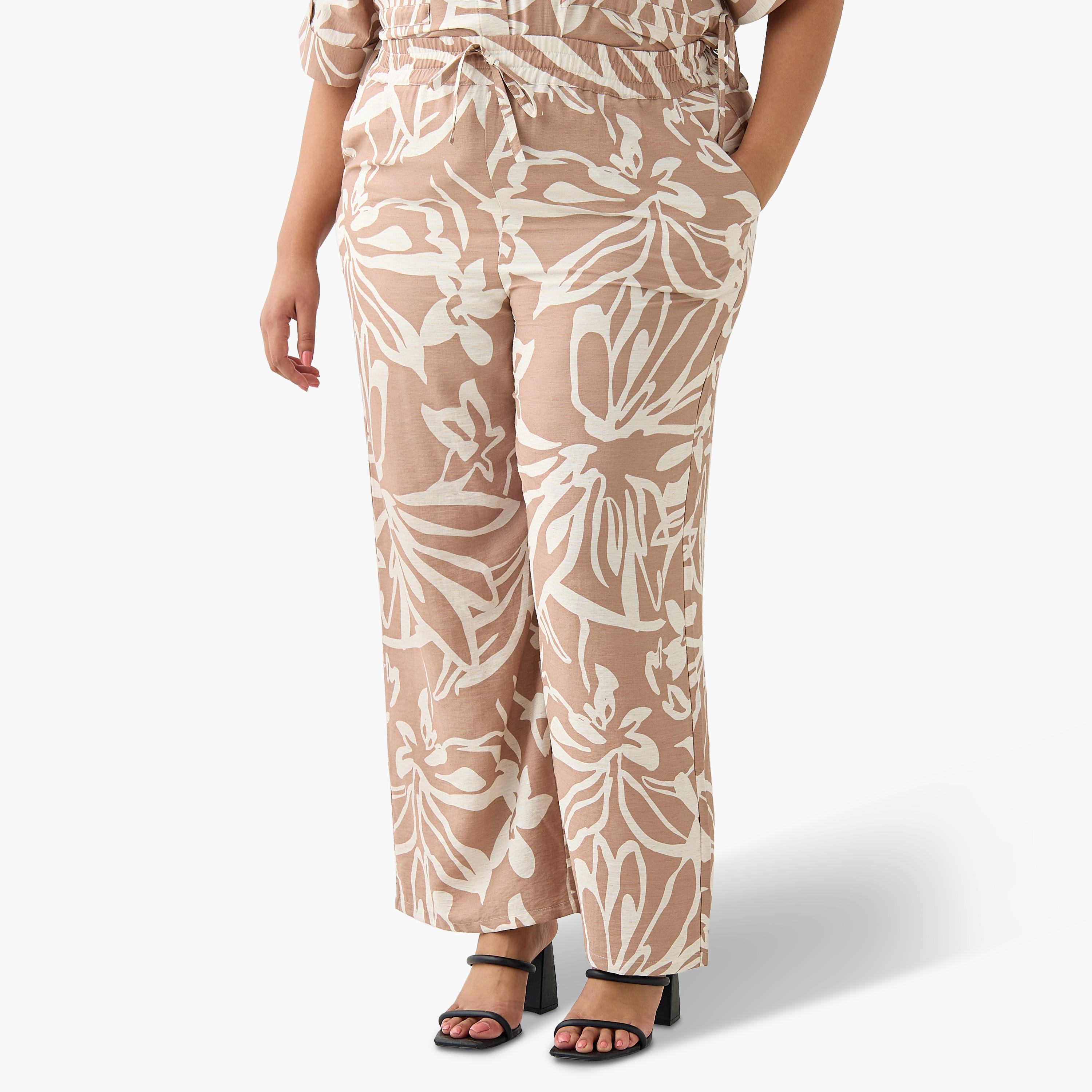 Ulla Popken Floral Print Pants-women-clothing-coordsets-image-2