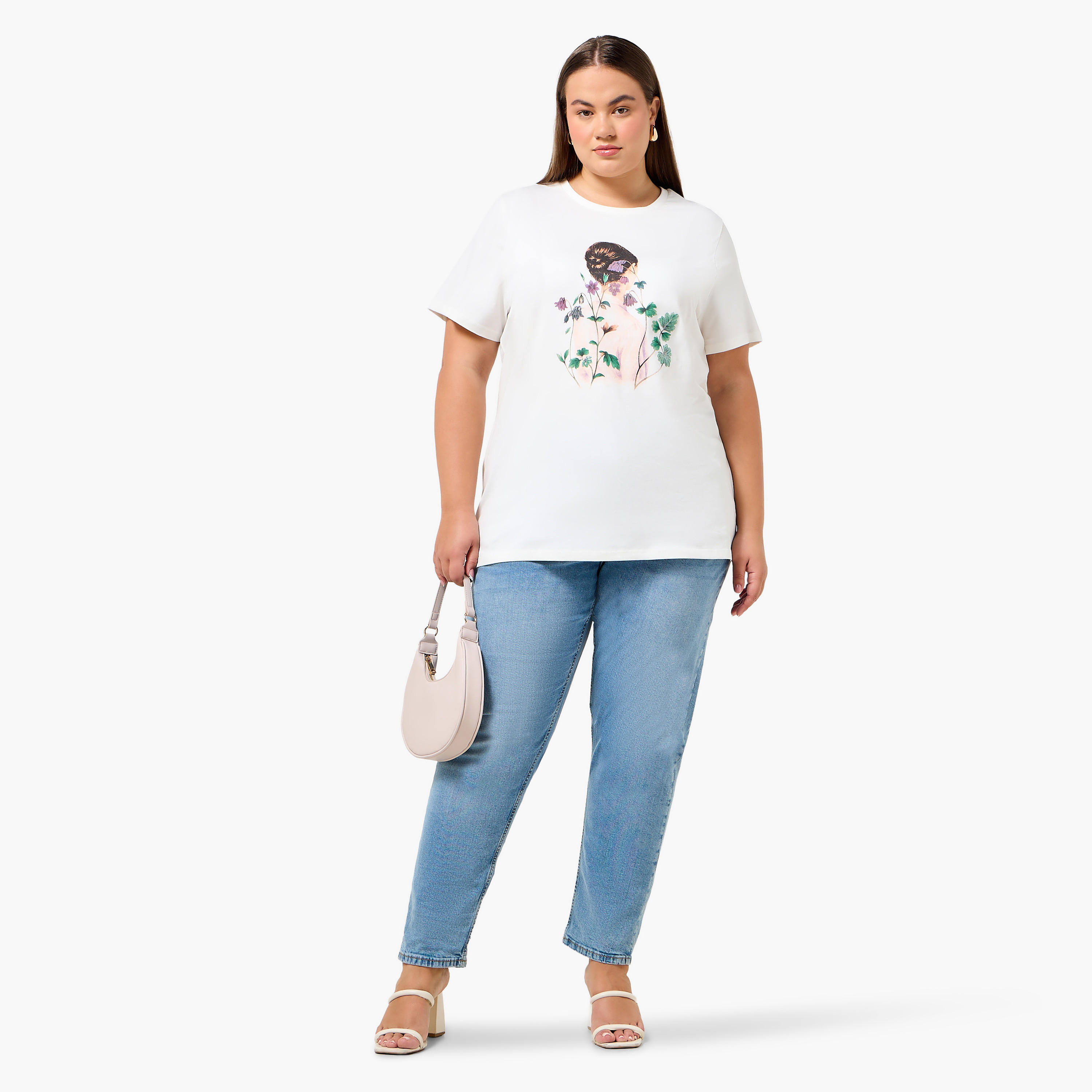Ulla Popken Relaxed Fit Cotton T-shirt with Print-women-clothing-tshirts-image-4