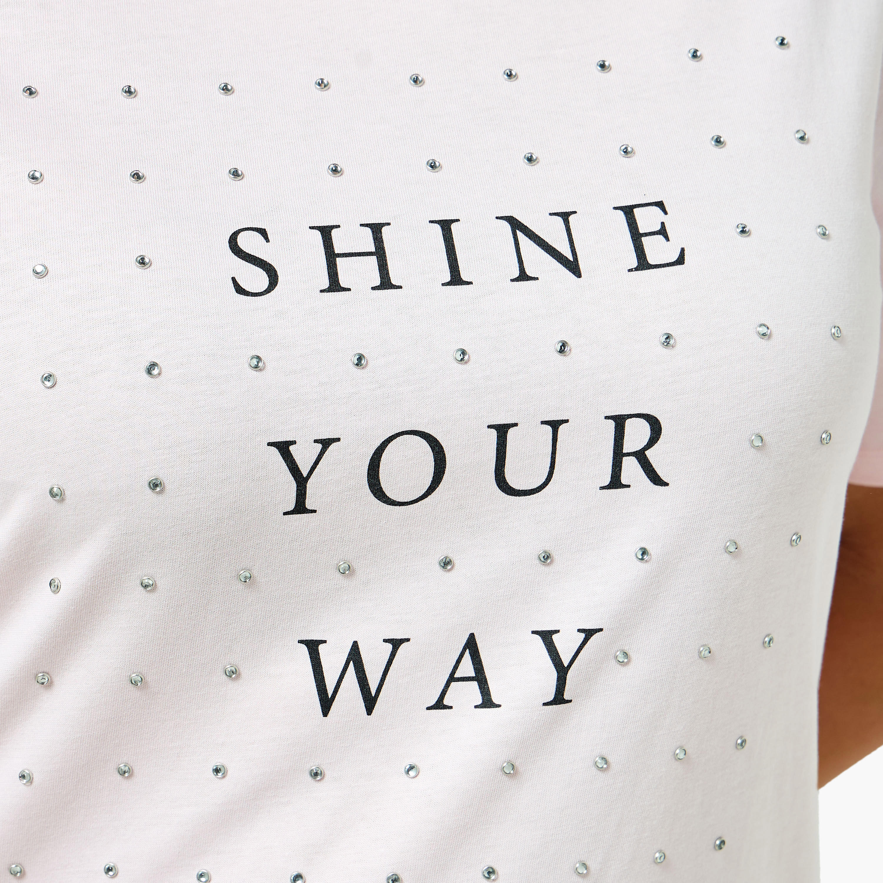 Ulla Popken Relaxed Fit Cotton T-shirt with Slogan Print-women-clothing-tshirts-image-2