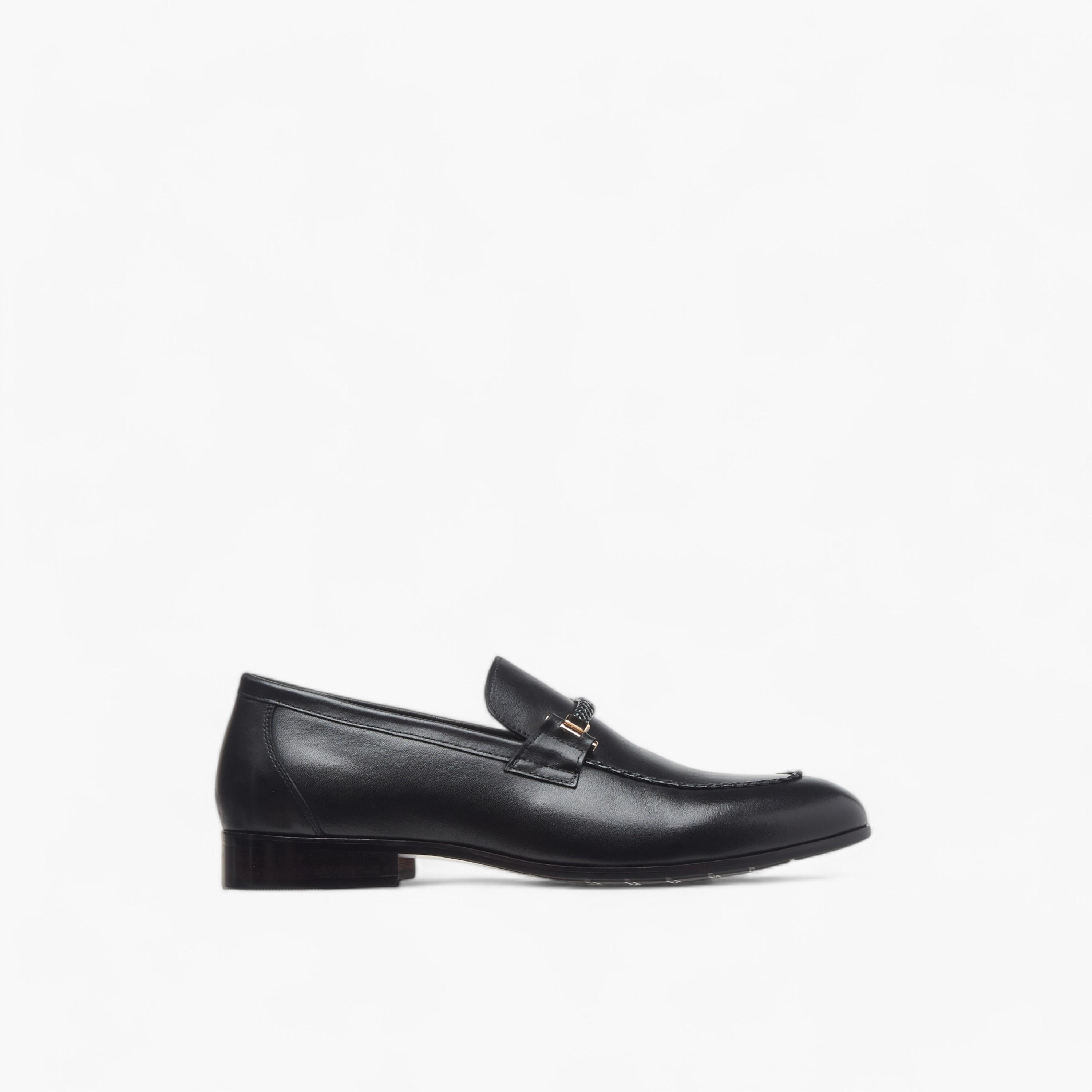 Duchini Men's Leather Solid Slip-On Loafers with Metal Accent-men-shoes-formalshoes-image-3