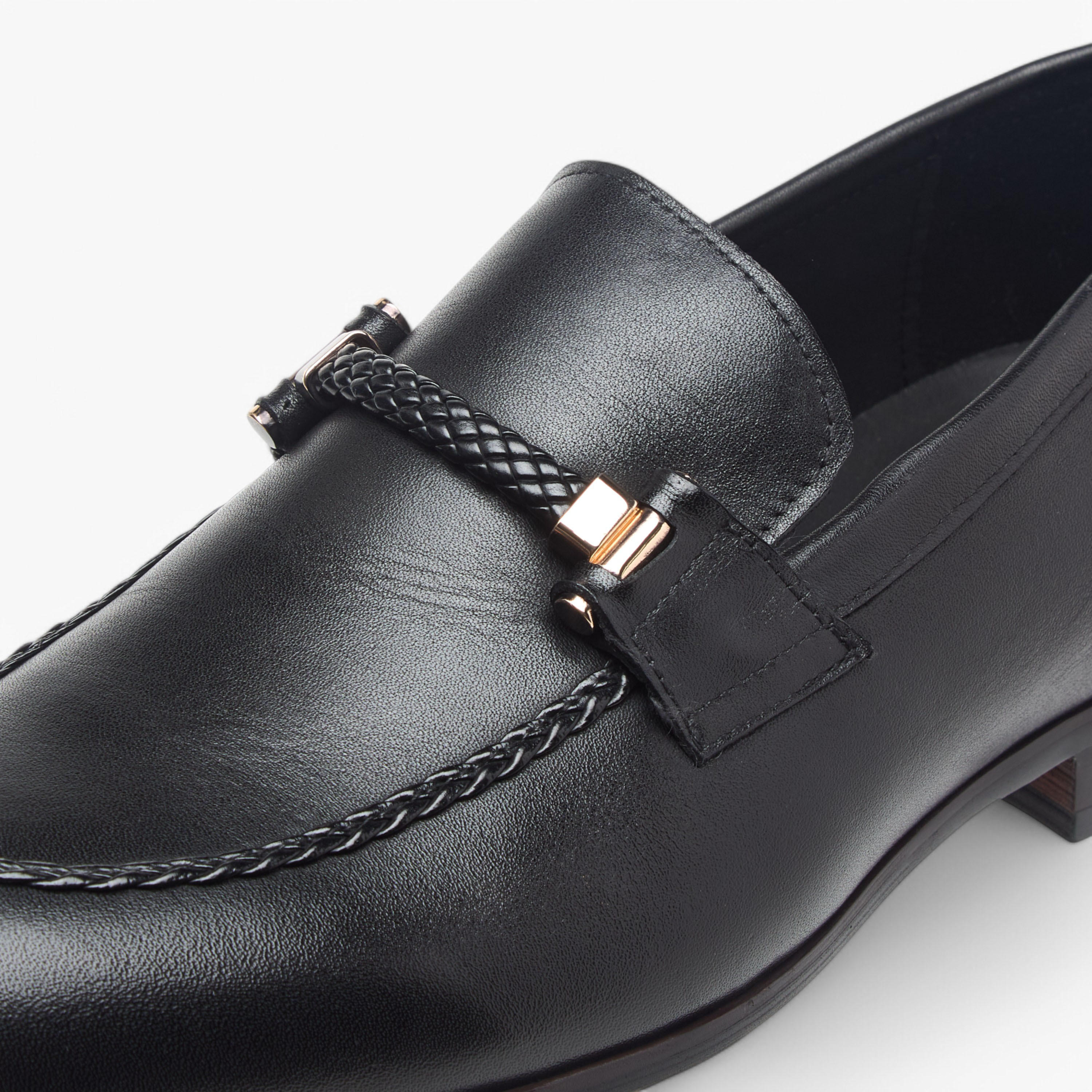 Duchini Men's Leather Solid Slip-On Loafers with Metal Accent-men-shoes-formalshoes-image-4