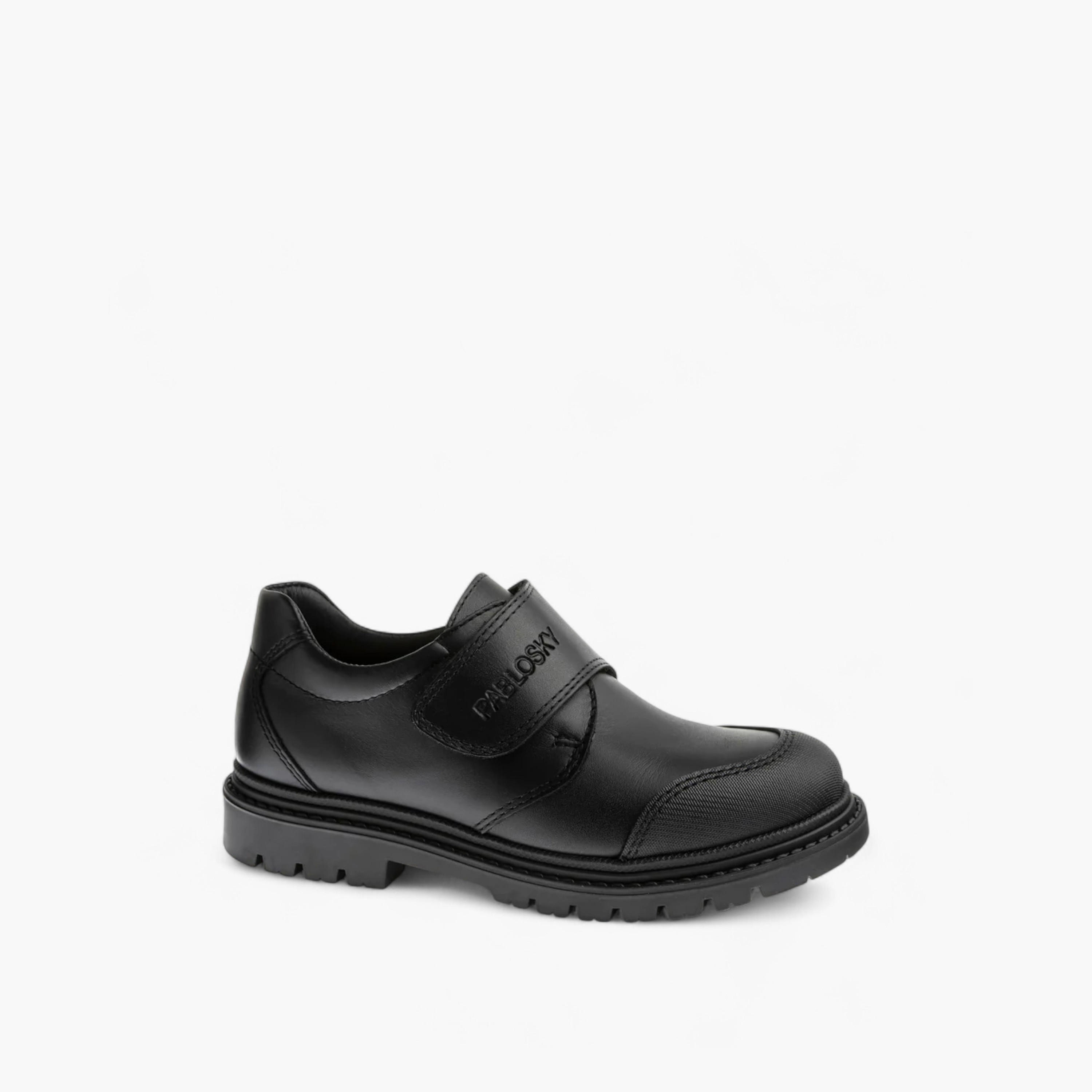 Pablosky Kids' Logo Embossed School Shoes with Hook and Loop Closure - 728410-girls-shoes-schoolshoes-image-1
