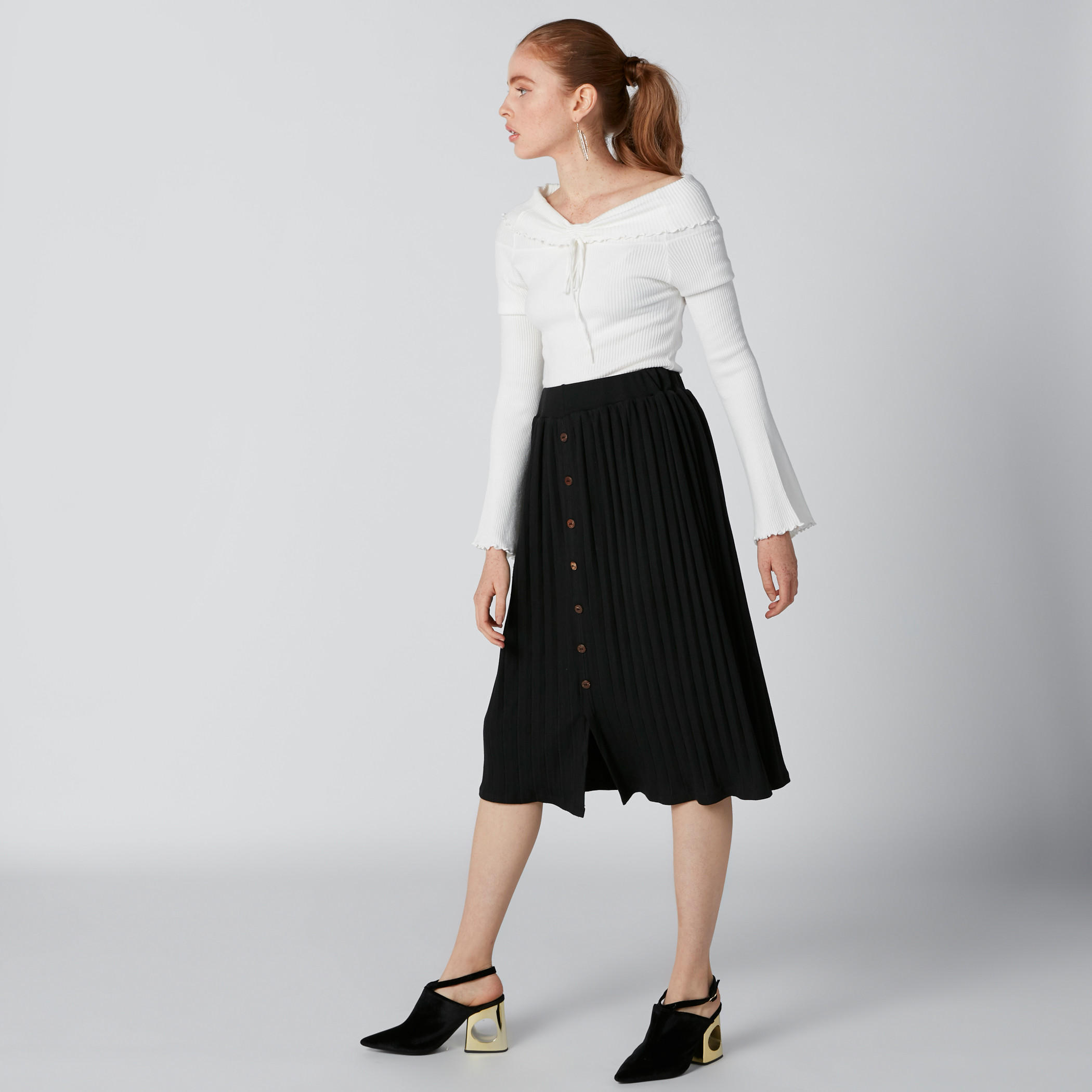 تنورة ضيّقة متوسطة الطول كشكش بأزرار-women-clothing-bottoms-skirts-image-3