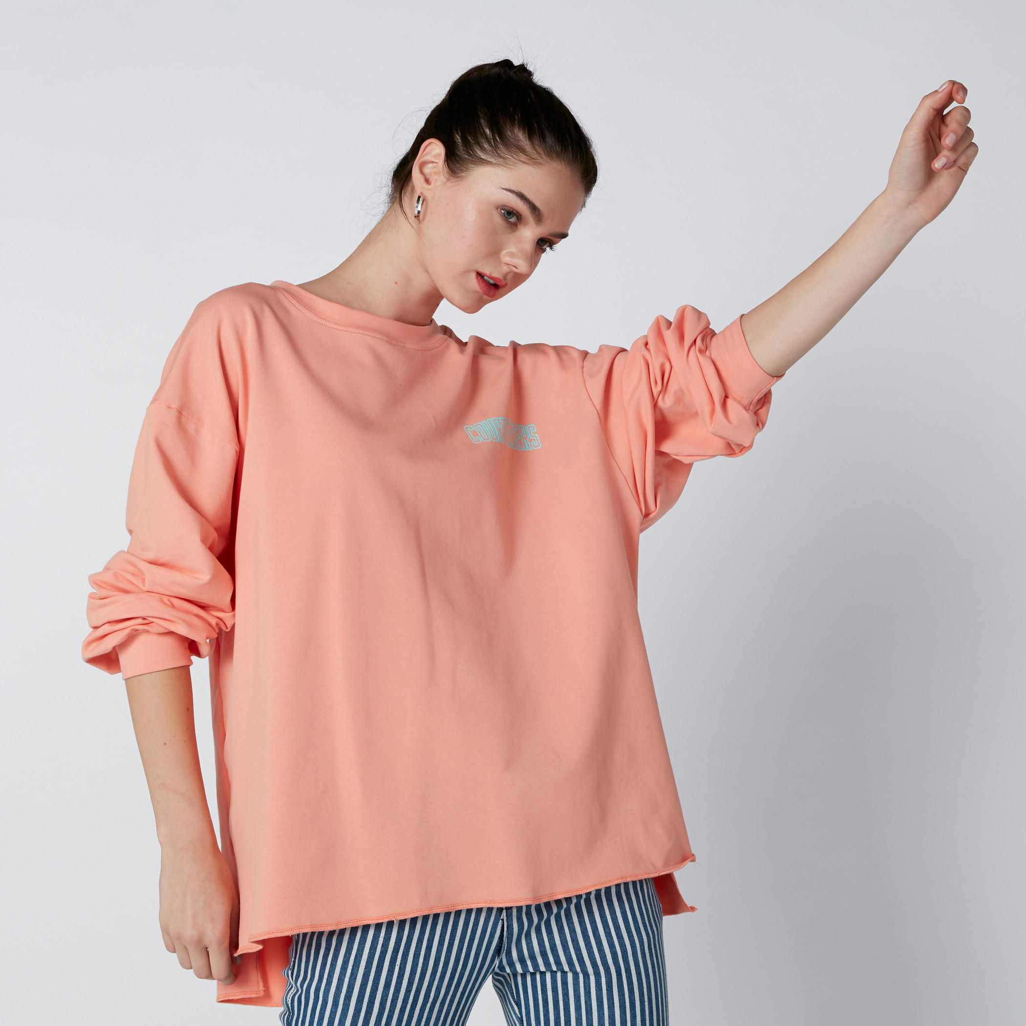 Printed Oversized Sweat Top with Round Neck and Long Sleeves-women-winterwear-hoodiesandsweatshirts-sweatshirts-image-1