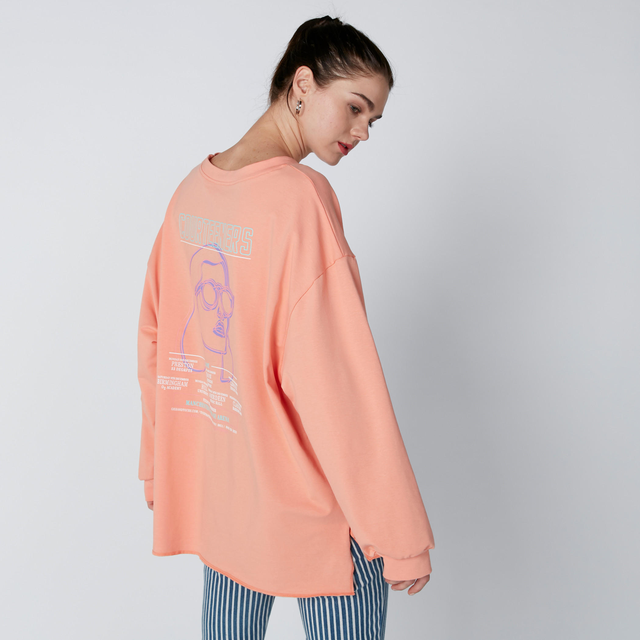 Printed Oversized Sweat Top with Round Neck and Long Sleeves-women-winterwear-hoodiesandsweatshirts-sweatshirts-image-3