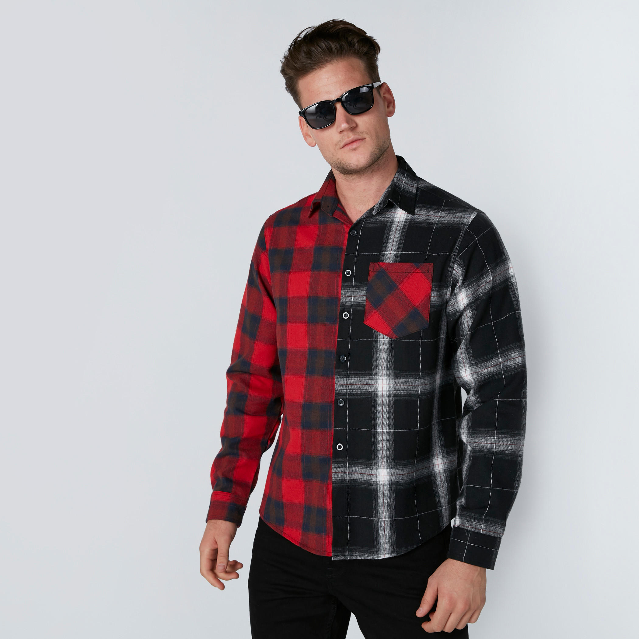 قميص كاروهات بأكمام طويلة وأزرار-men-clothing-shirts-image-1