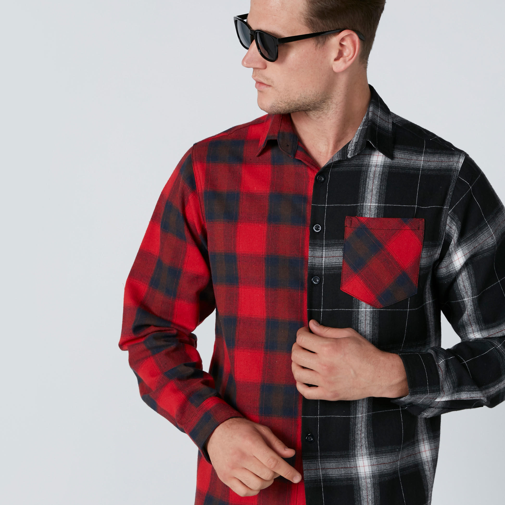 قميص كاروهات بأكمام طويلة وأزرار-men-clothing-shirts-image-2