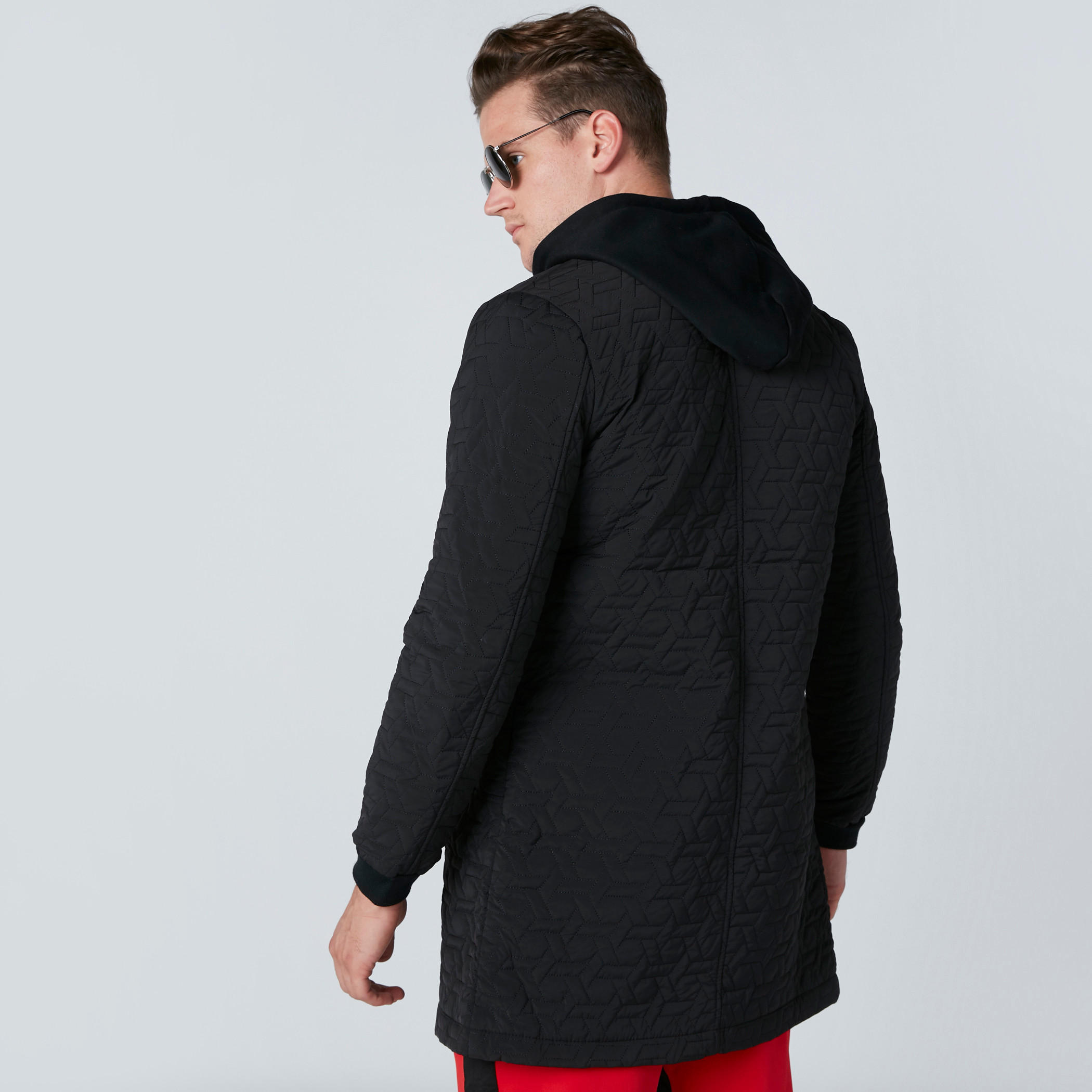 Textured Longline Jacket with Hood and Zip Closure-men-clothing-jacketsandblazers-coats-image-2