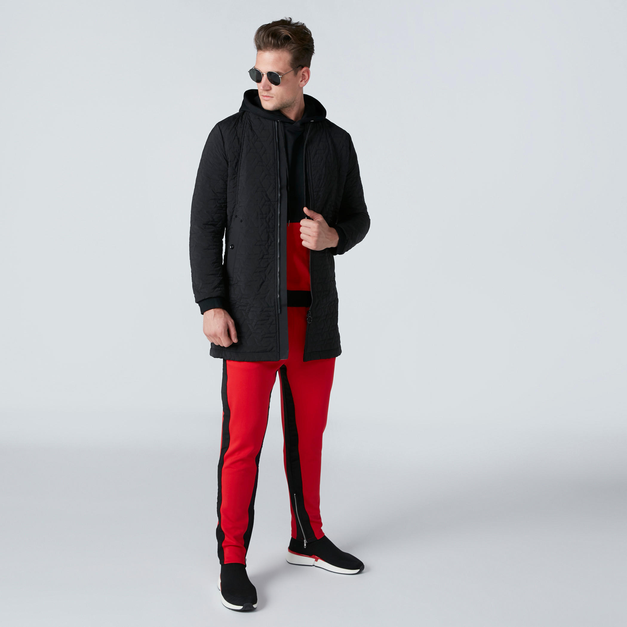 Textured Longline Jacket with Hood and Zip Closure-men-clothing-jacketsandblazers-coats-image-3