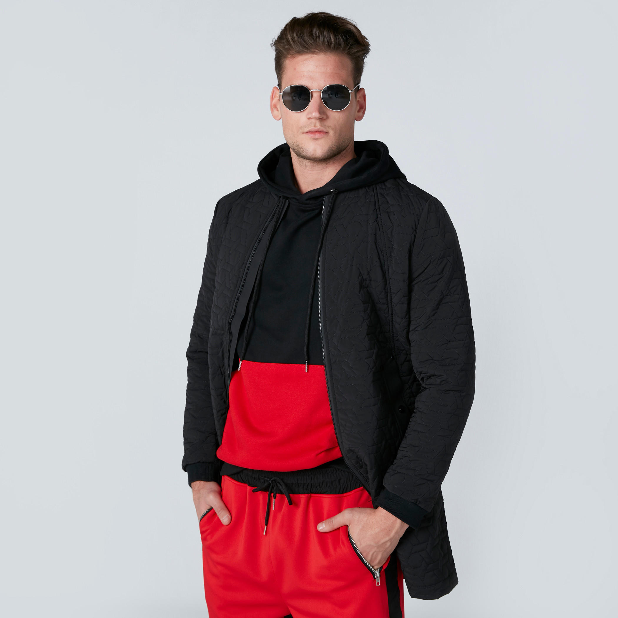 Textured Longline Jacket with Hood and Zip Closure-men-clothing-jacketsandblazers-coats-image-4