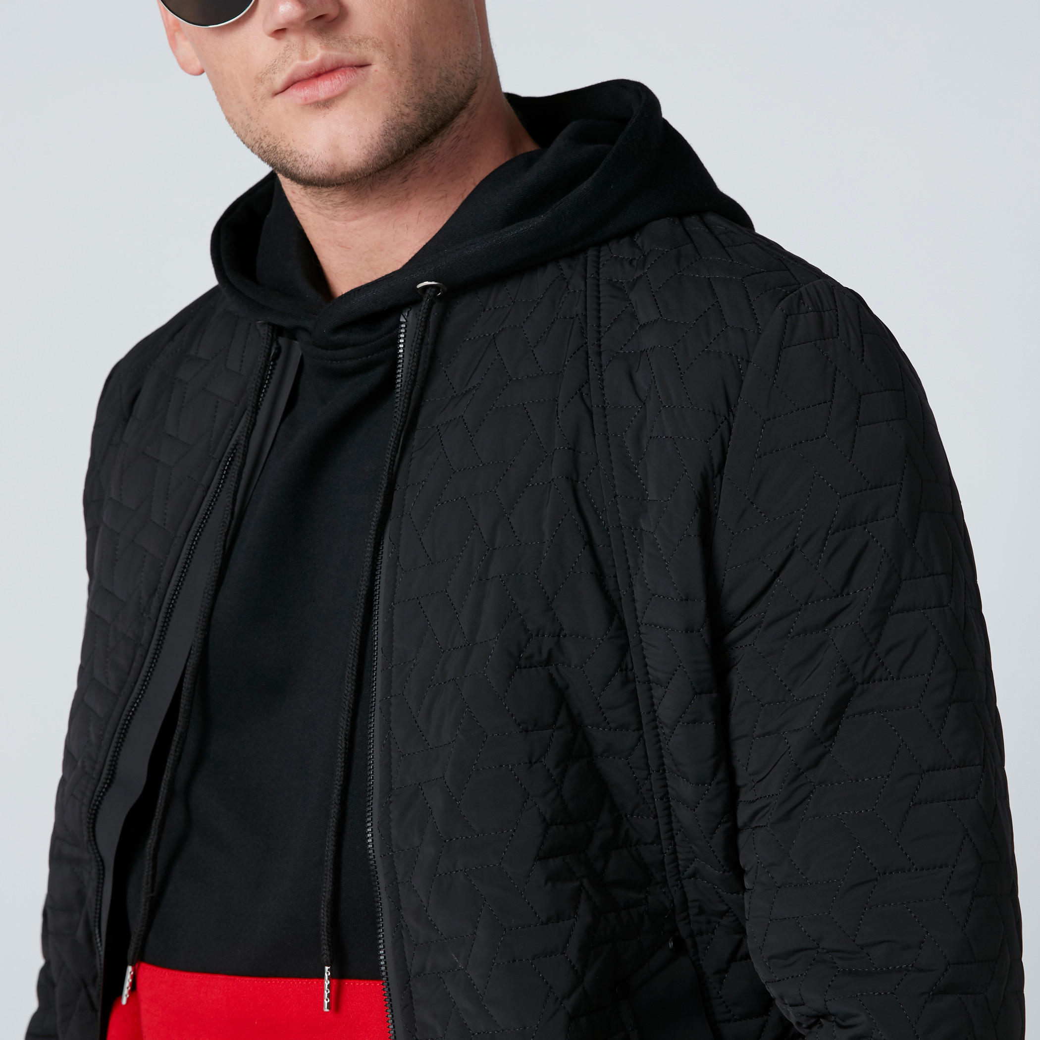 Textured Longline Jacket with Hood and Zip Closure-men-clothing-jacketsandblazers-coats-image-5