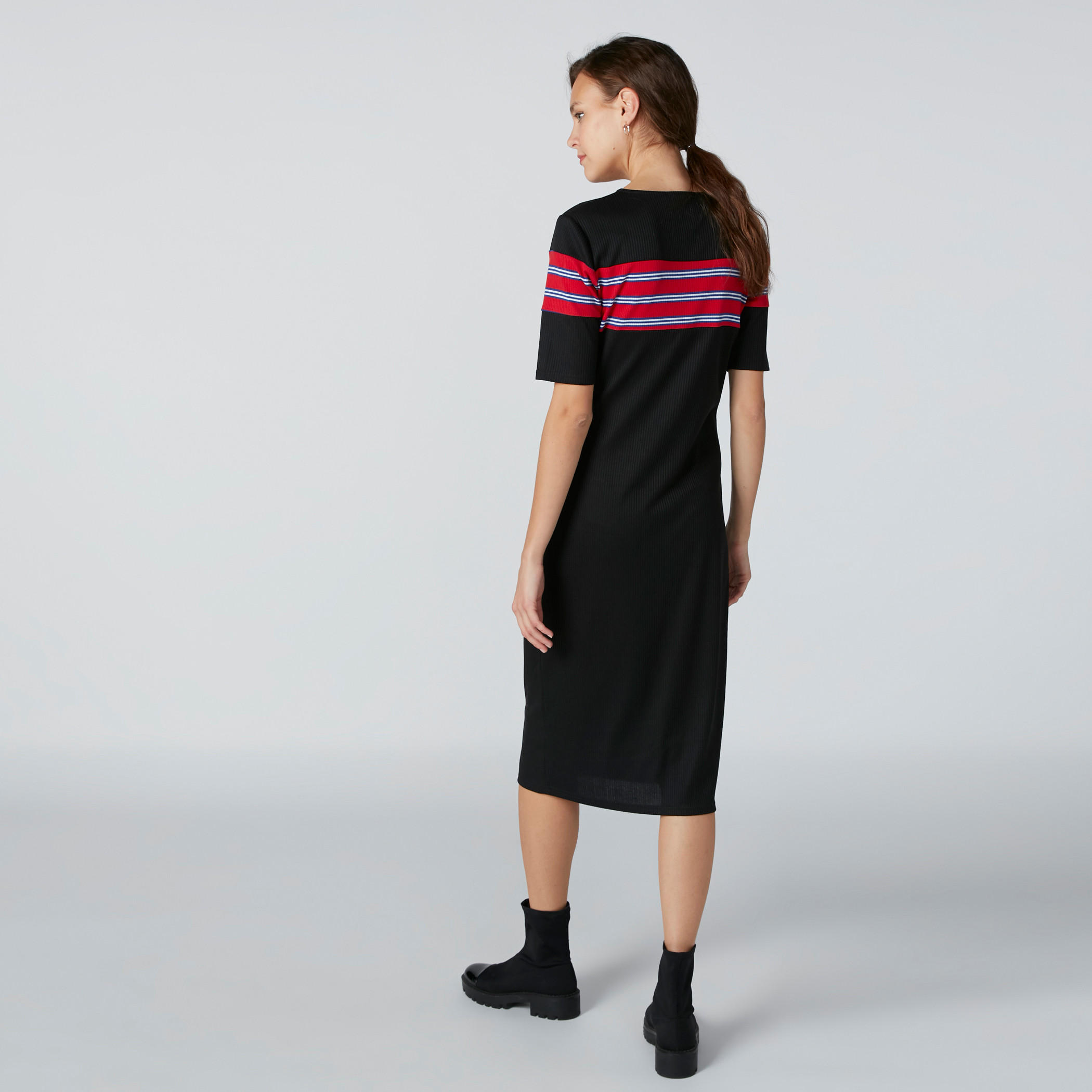 Striped Midi Dress with Short Sleeves-women-clothing-dresses-image-2