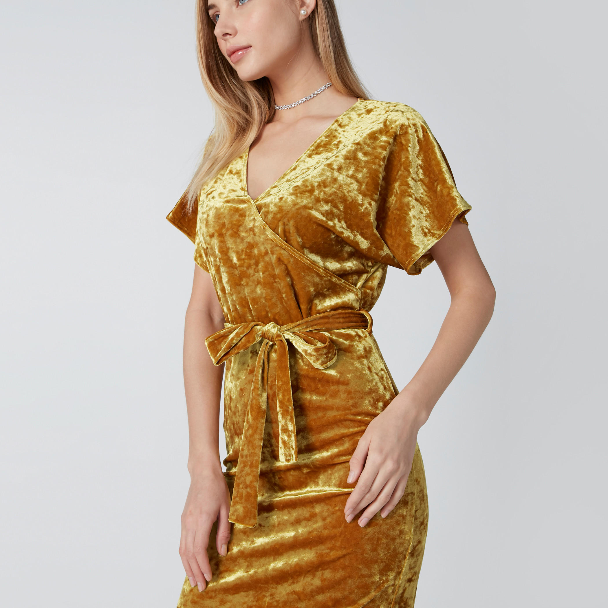 Textured A-Line Midi Dress with Tie Up Belt-women-clothing-dresses-image-4
