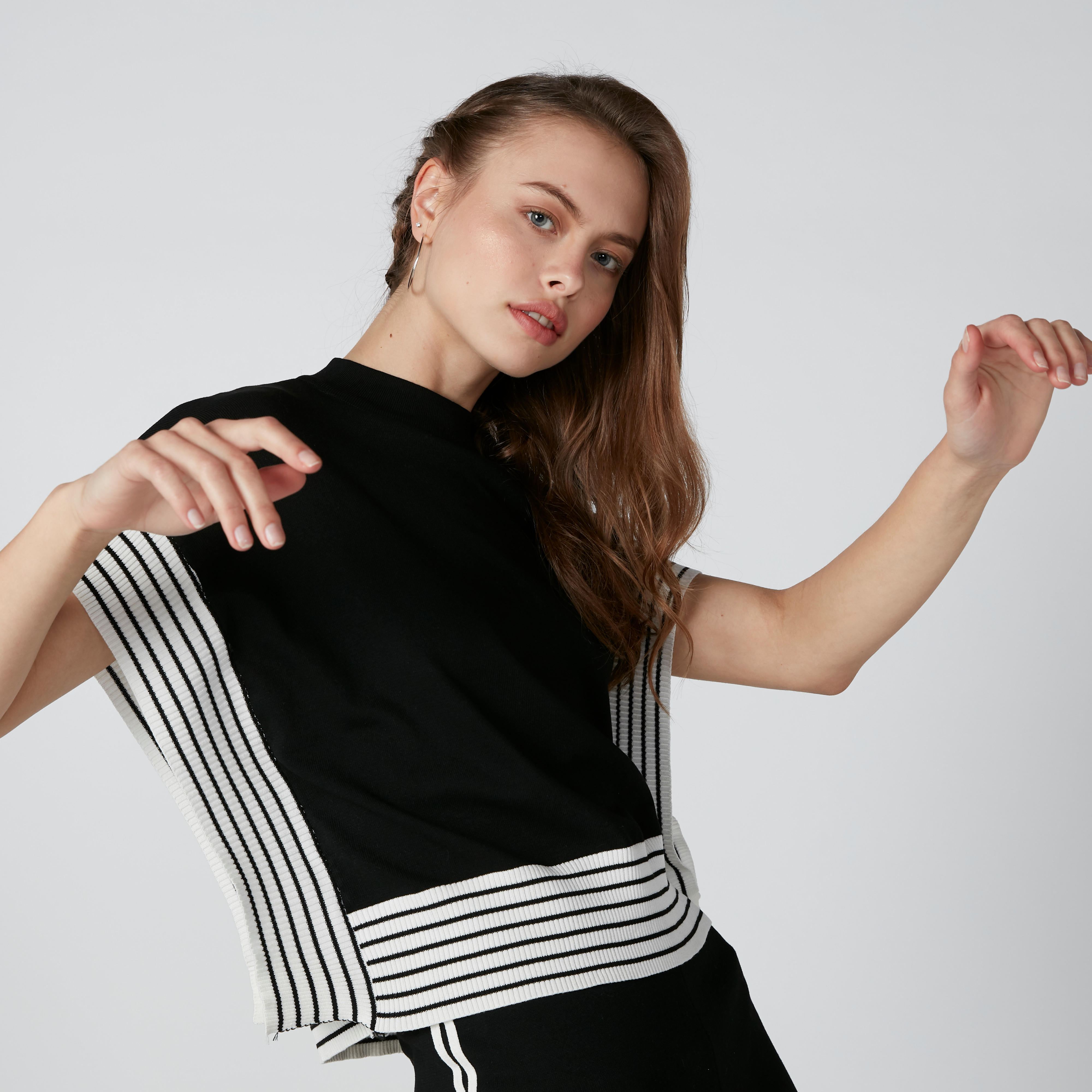 Striped Sweater with Short Sleeves-women-clothing-cardigansandjumpers-jumpers-image-1