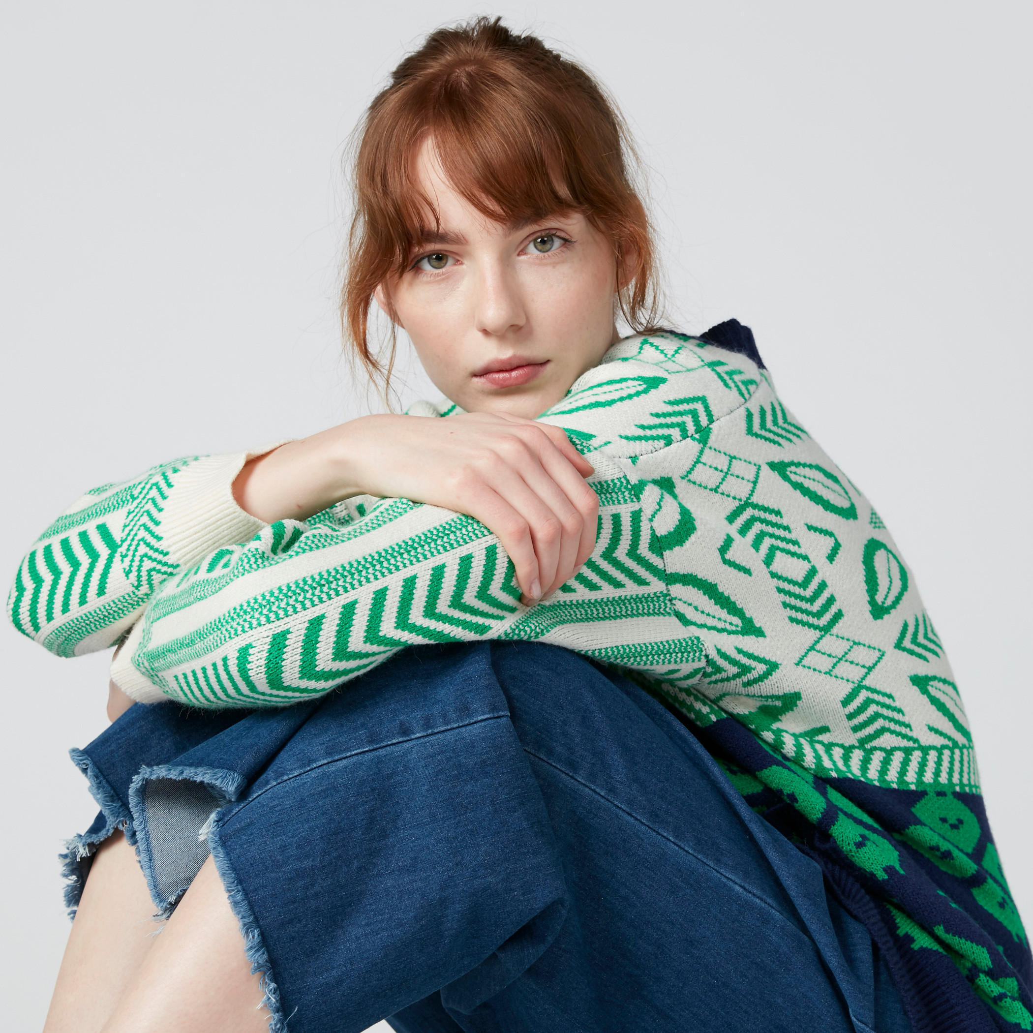 سويتر بياقة V وأكتاف منسدلة وزر إغلاق وطبعات-women-clothing-cardigansandjumpers-jumpers-image-6