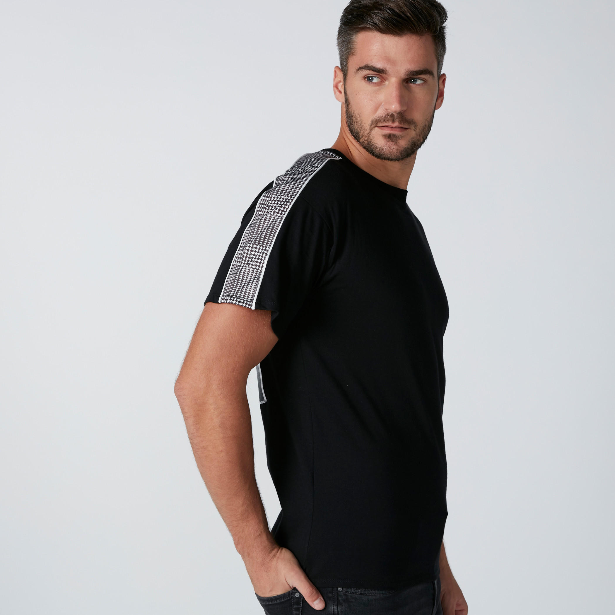 Printed Back Round Neck T-Shirt with Short Sleeves-men-clothing-tshirtsandpolos-tshirts-image-2