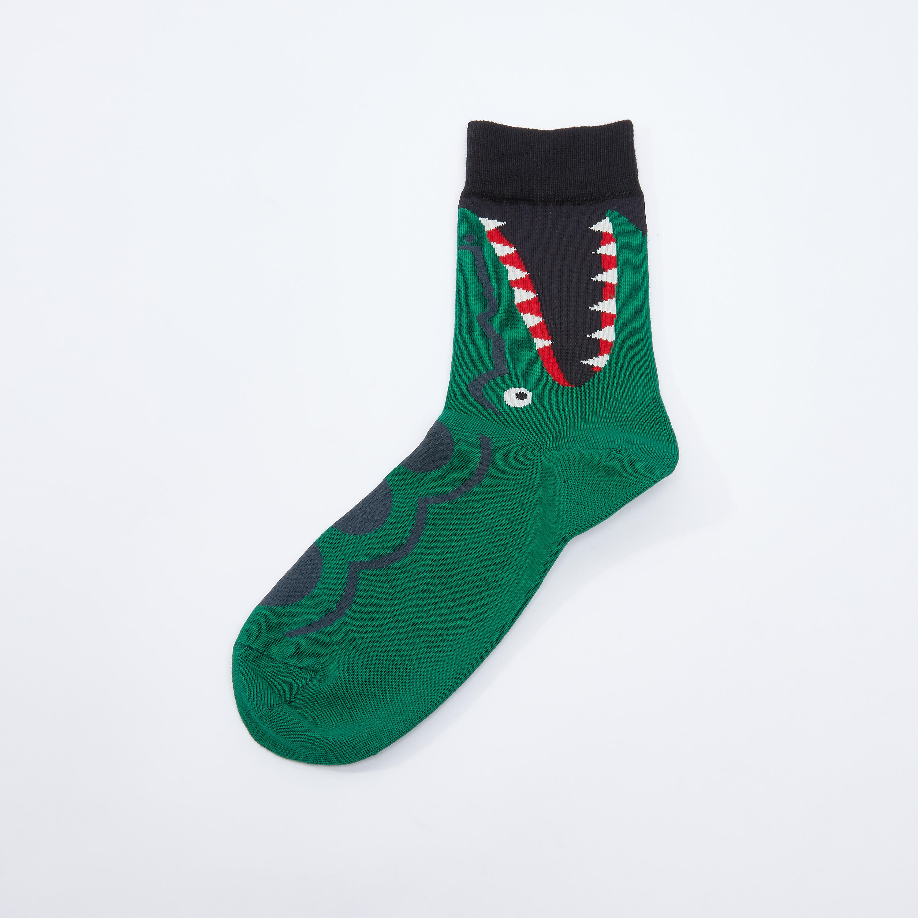 Crocodile Printed Crew Length Socks-men-socks-image-1
