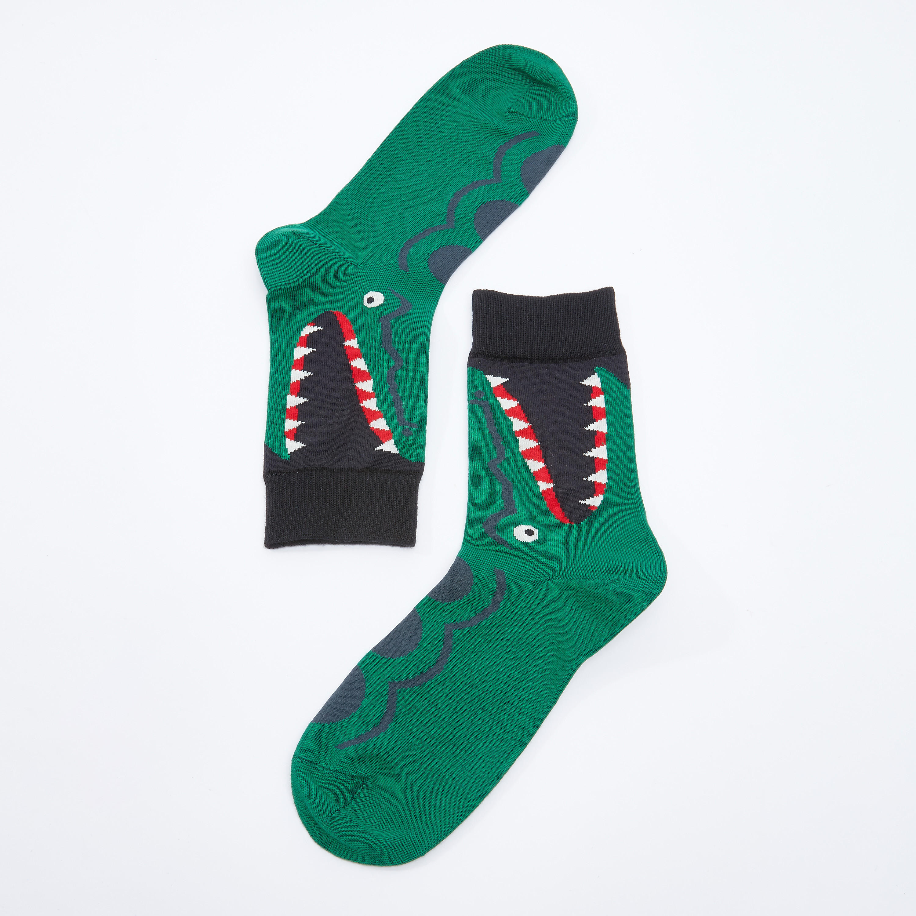 Crocodile Printed Crew Length Socks-men-socks-image-3