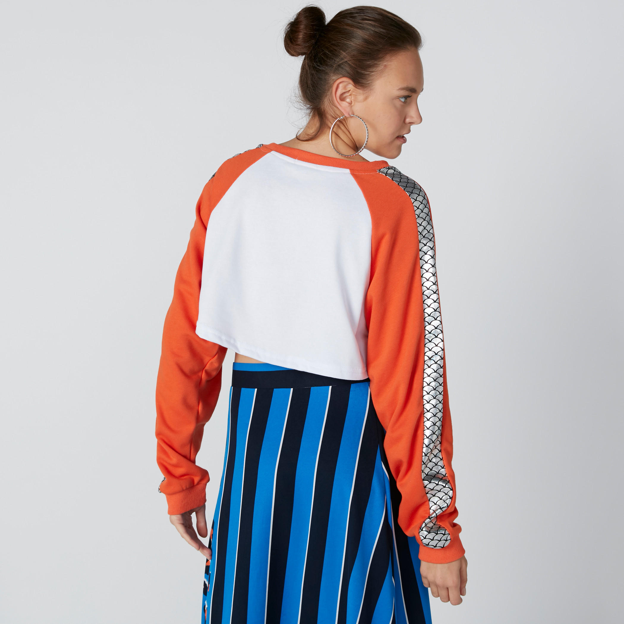 Printed Raglan Sleeves Top with Round Neck-women-clothing-tshirts-image-2