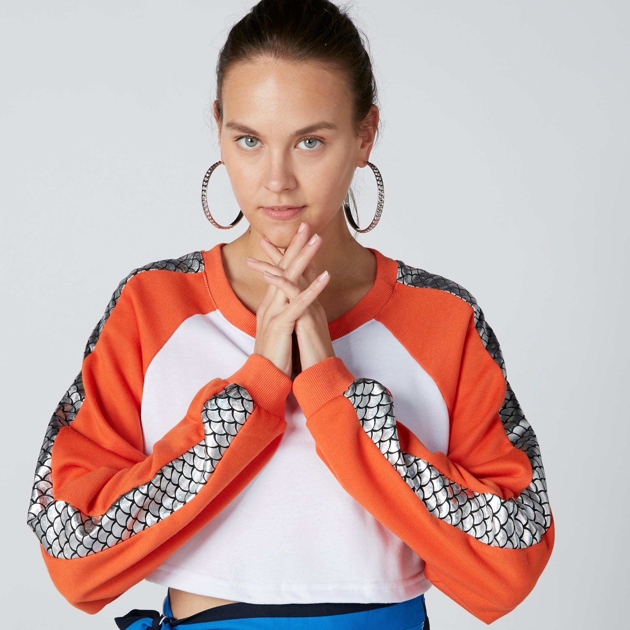Printed Raglan Sleeves Top with Round Neck-women-clothing-tshirts-image-3