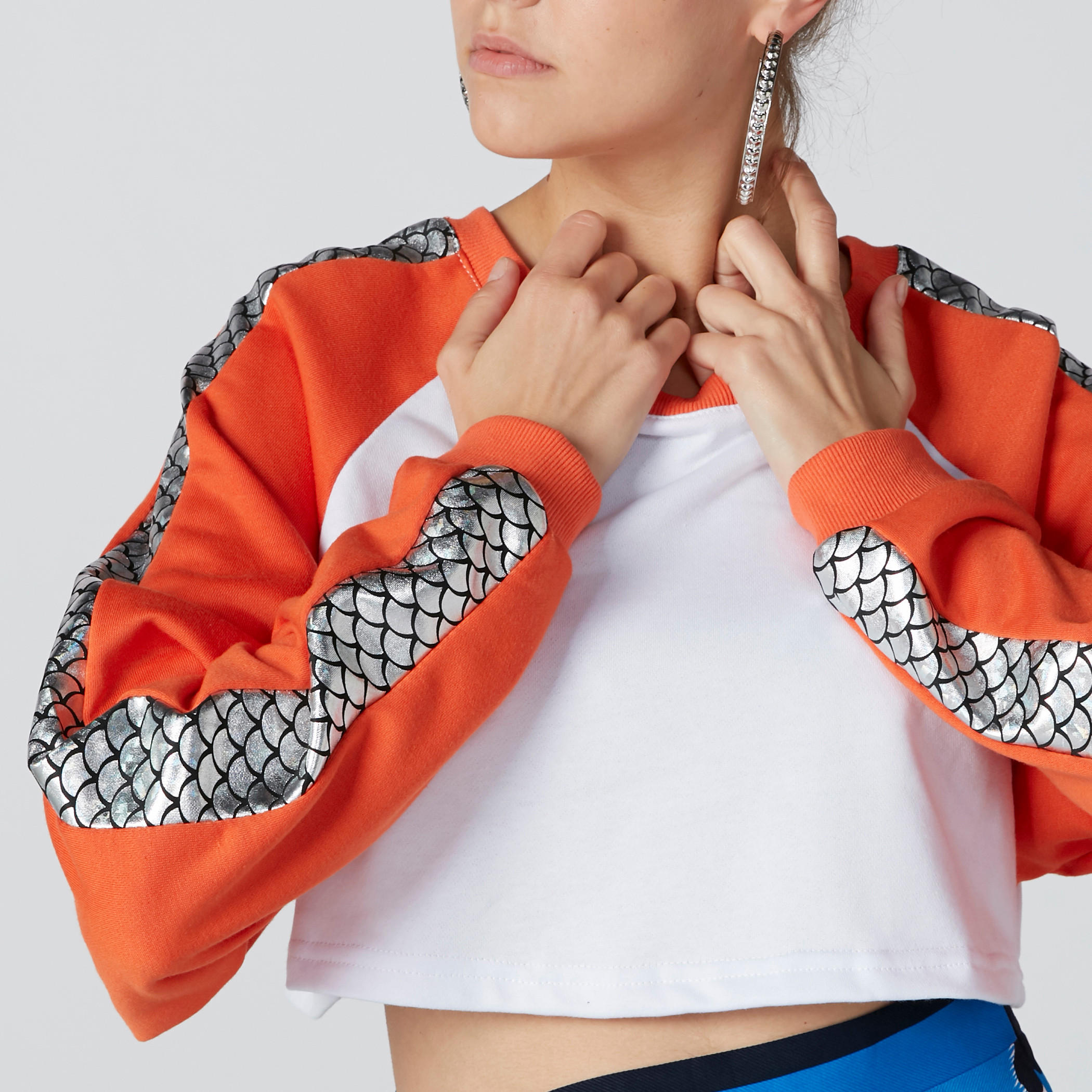 Printed Raglan Sleeves Top with Round Neck-women-clothing-tshirts-image-5