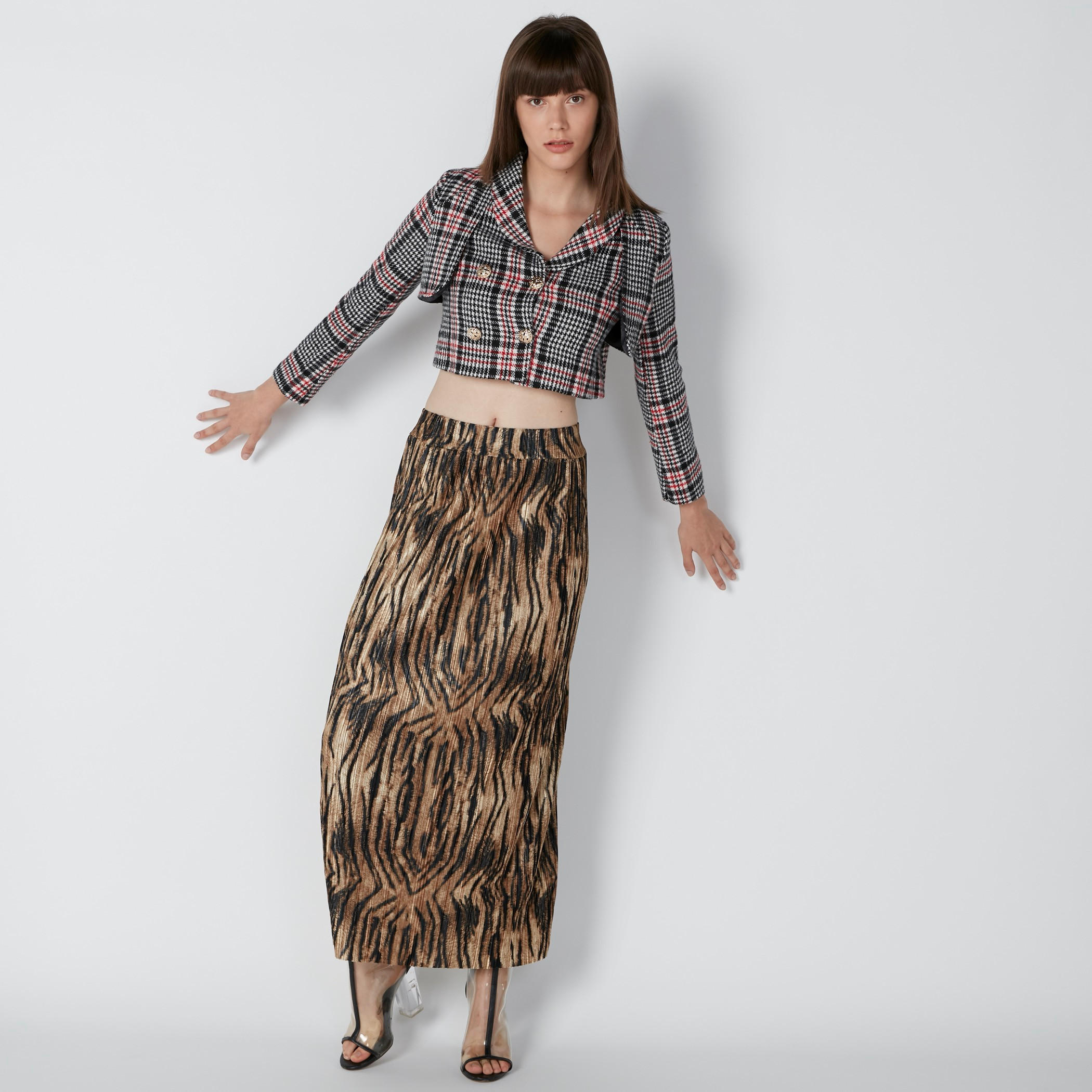 تنورة طويلة ضيّقة بخصر مطّاطي وطبعات-women-clothing-bottoms-skirts-image-1
