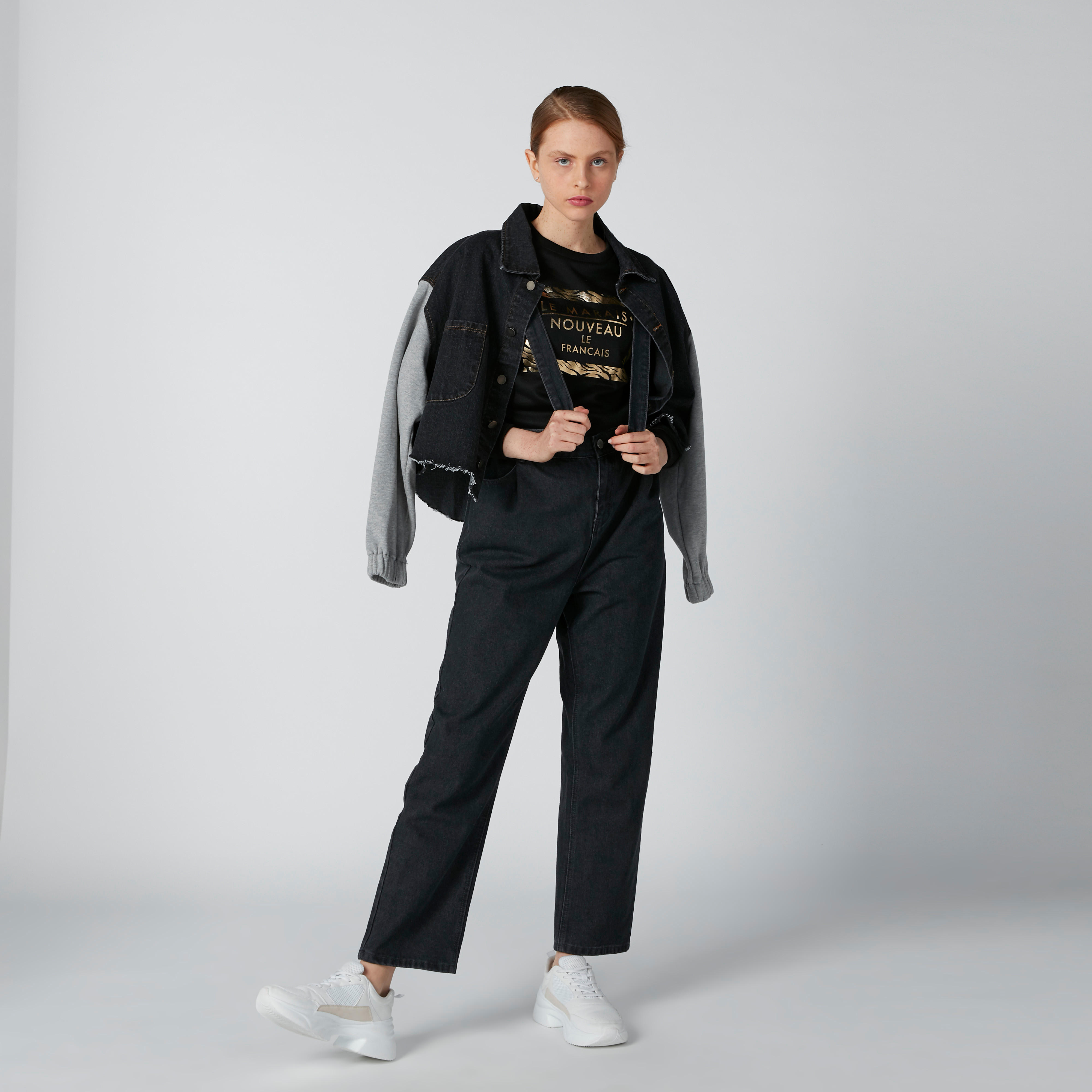 بنطال جينز بوي فريند بخصر متوسط الارتفاع وجيوب مع حمّالات-women-clothing-bottoms-jeans-image-1