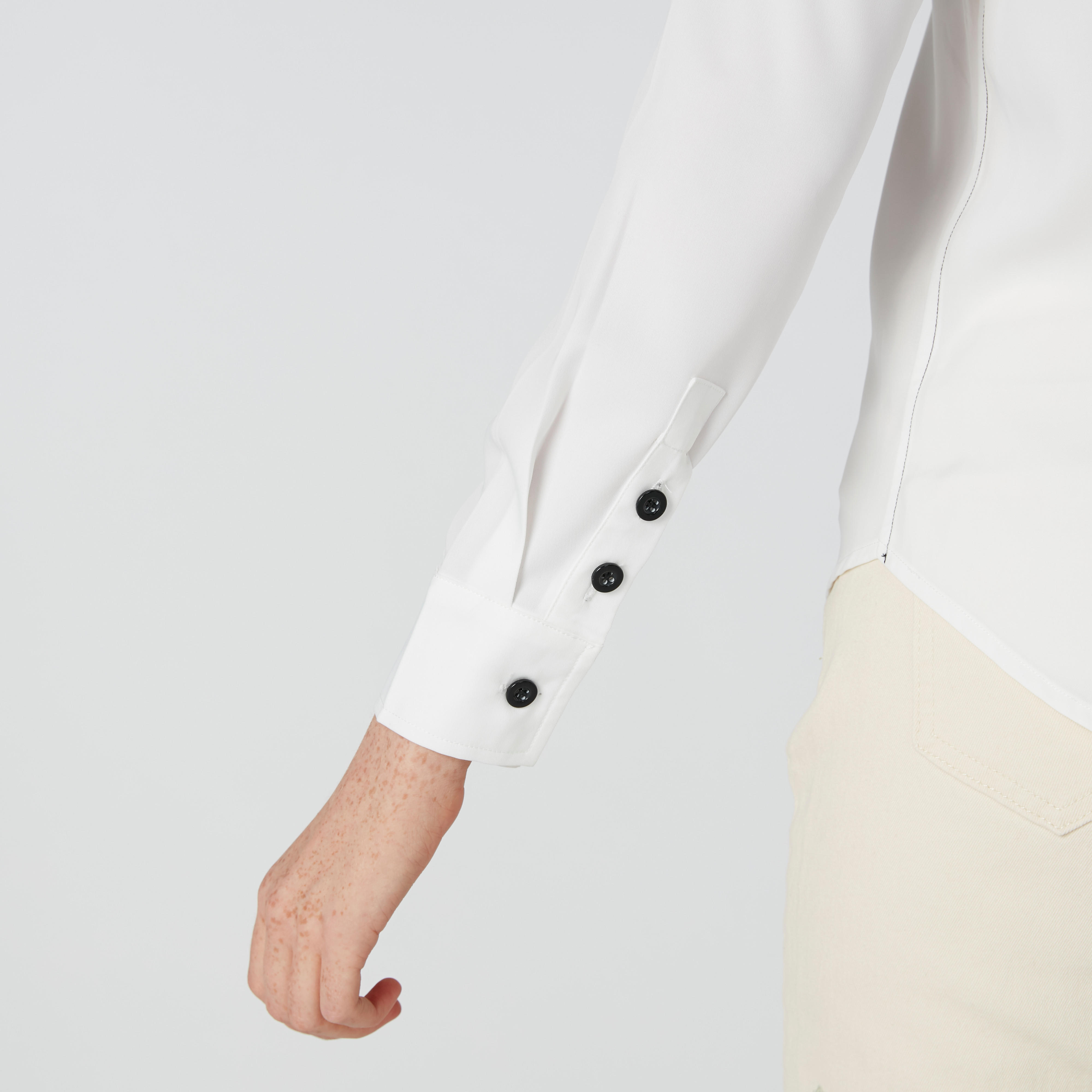 Lace Detail Shirt with Chest Pockets and Long Sleeves-women-clothing-shirtsandblouses-shirts-image-5