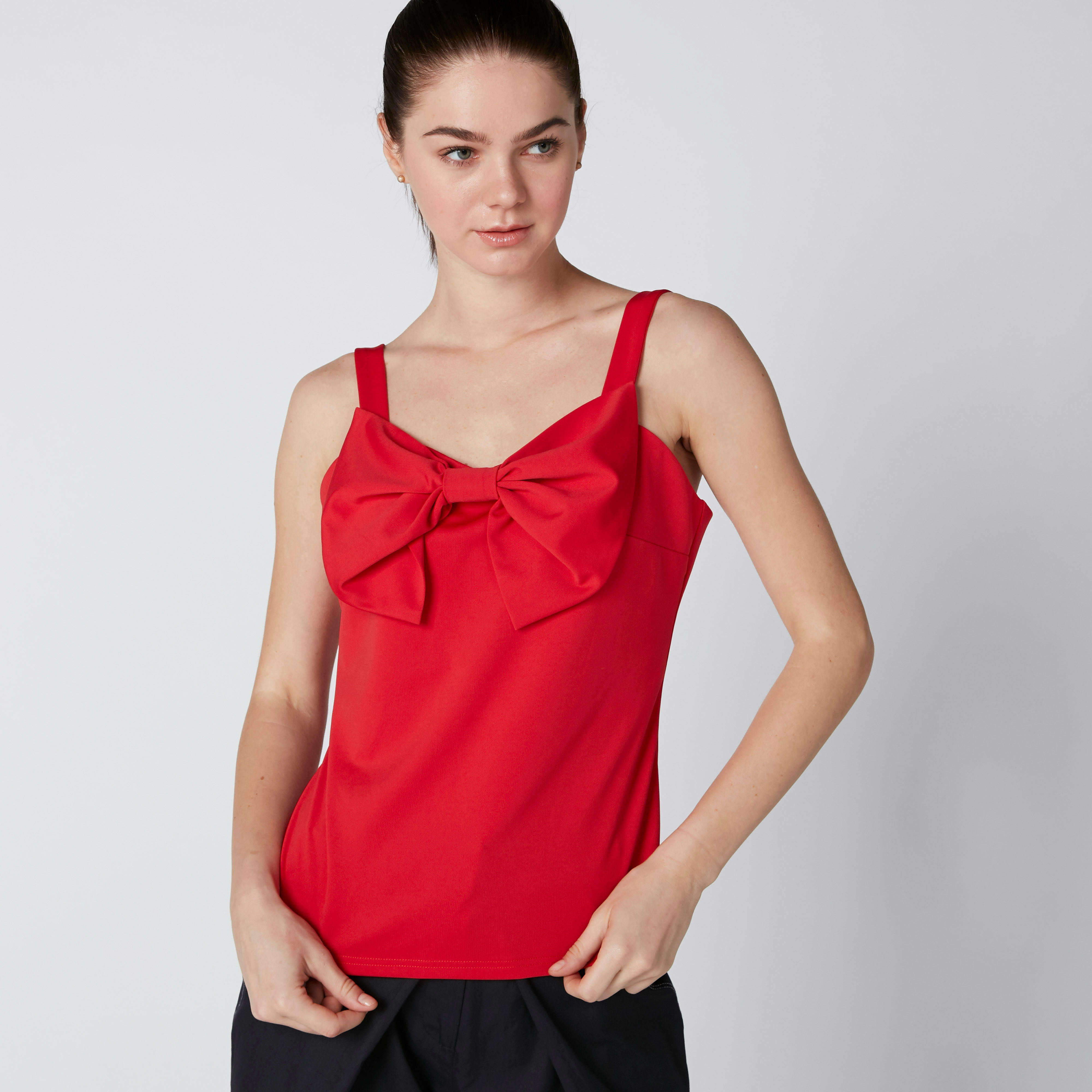 Sleeveless Top with Sweetheart Neck and Bow Detail-women-clothing-shirtsandblouses-blouses-image-1