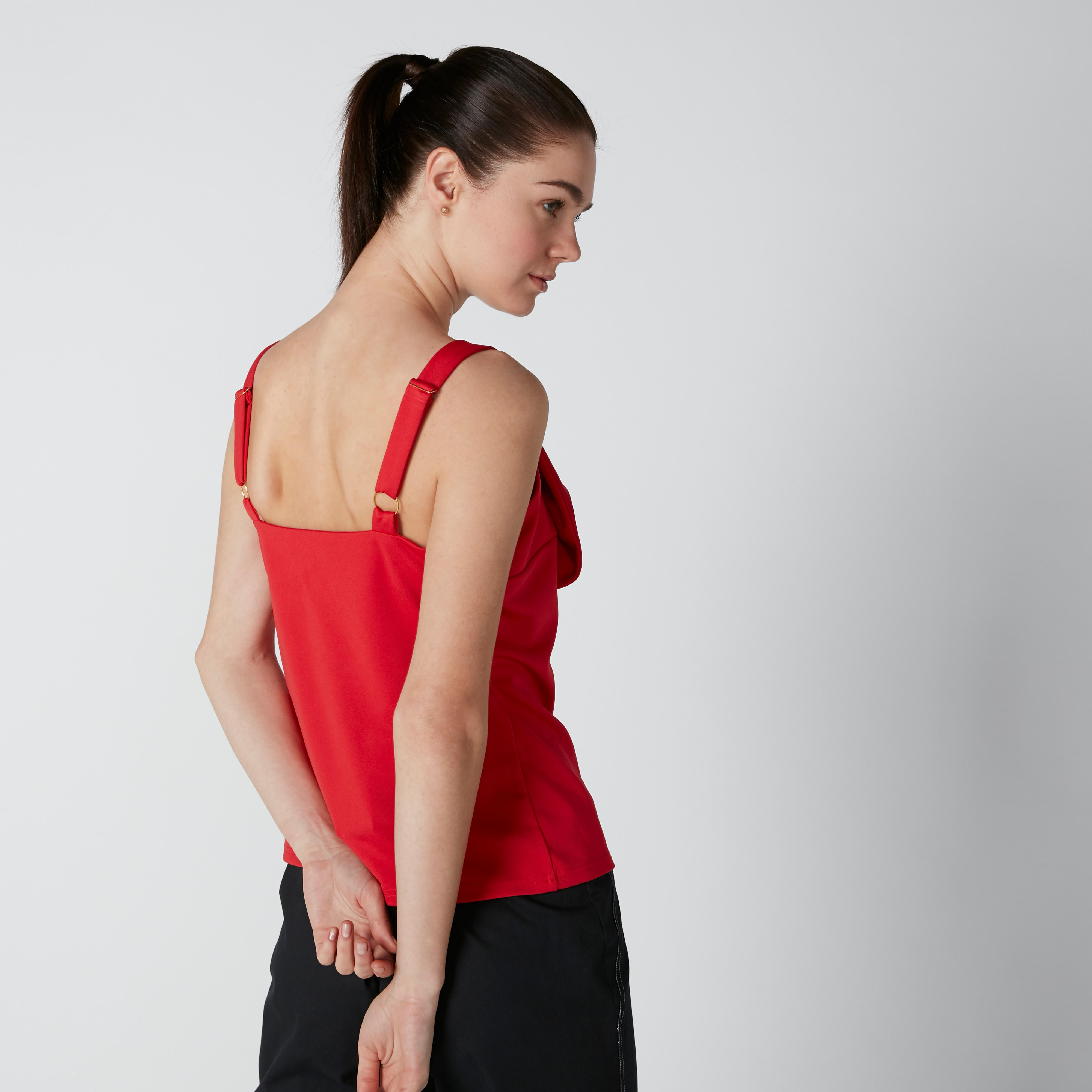 بلوزة دون أكمام بياقة سويت هارت وفيونكة-women-clothing-shirtsandblouses-blouses-image-2