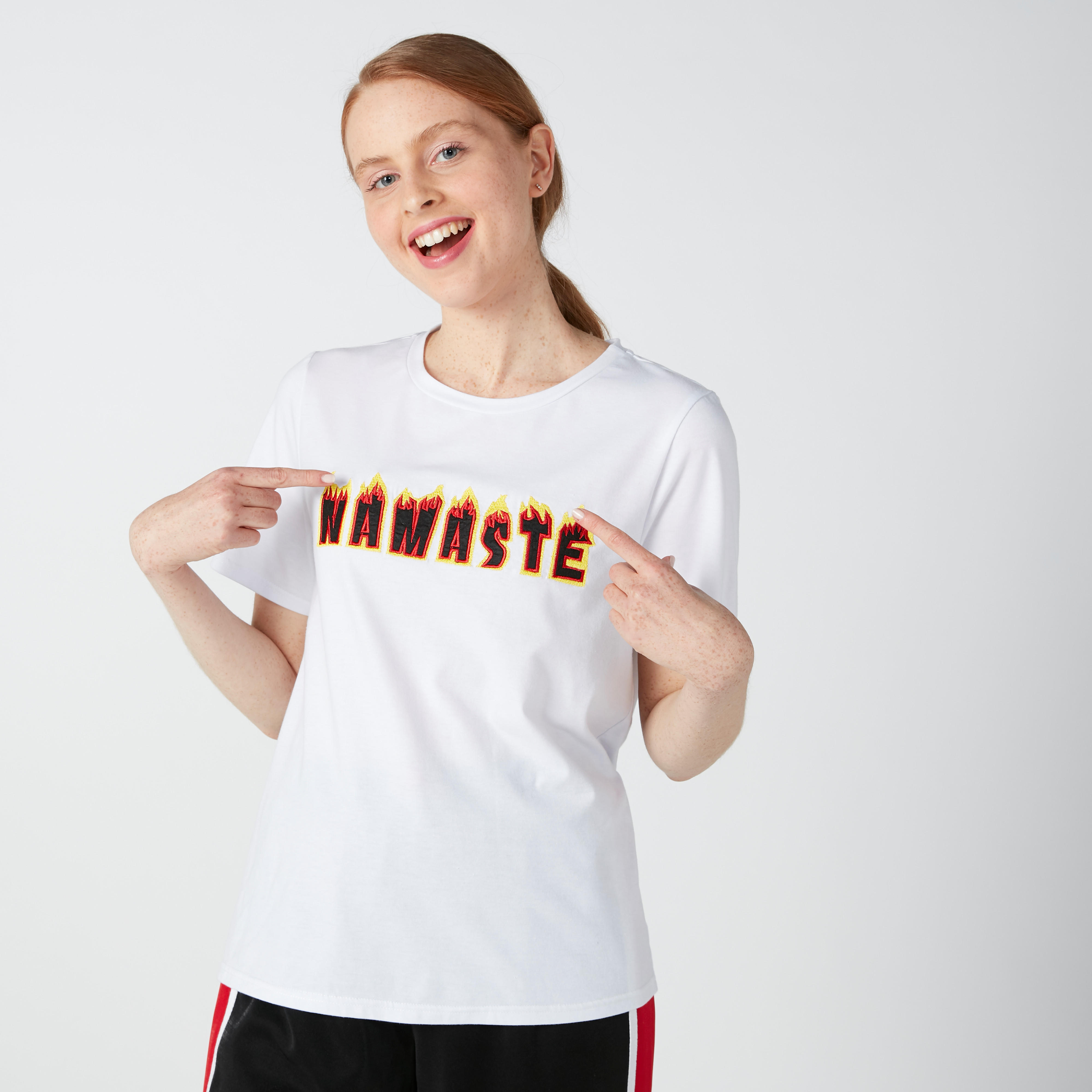 Embroidered T-Shirt in Regular Fit with Short Sleeves-women-clothing-tshirts-image-1