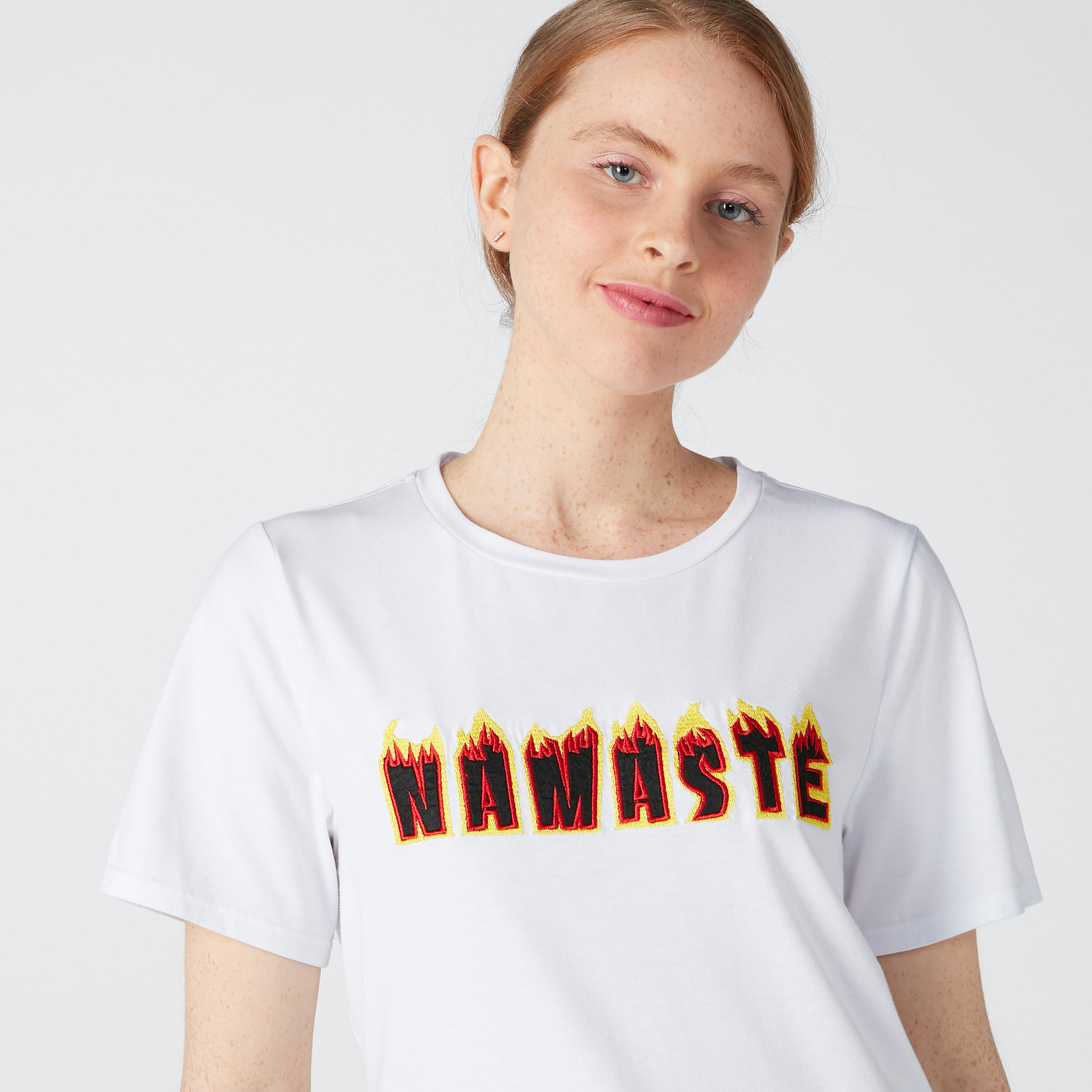Embroidered T-Shirt in Regular Fit with Short Sleeves-women-clothing-tshirts-image-4