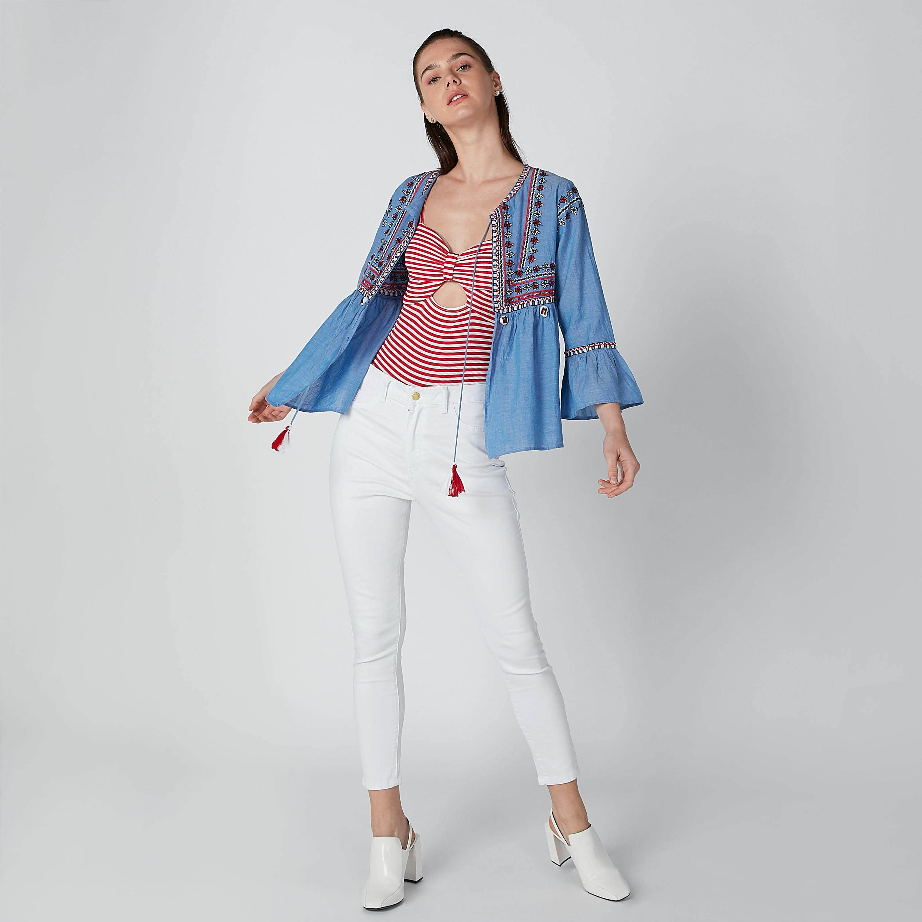 Striped Top with Sweetheart Neckline and Spaghetti Straps-women-clothing-shirtsandblouses-blouses-image-3