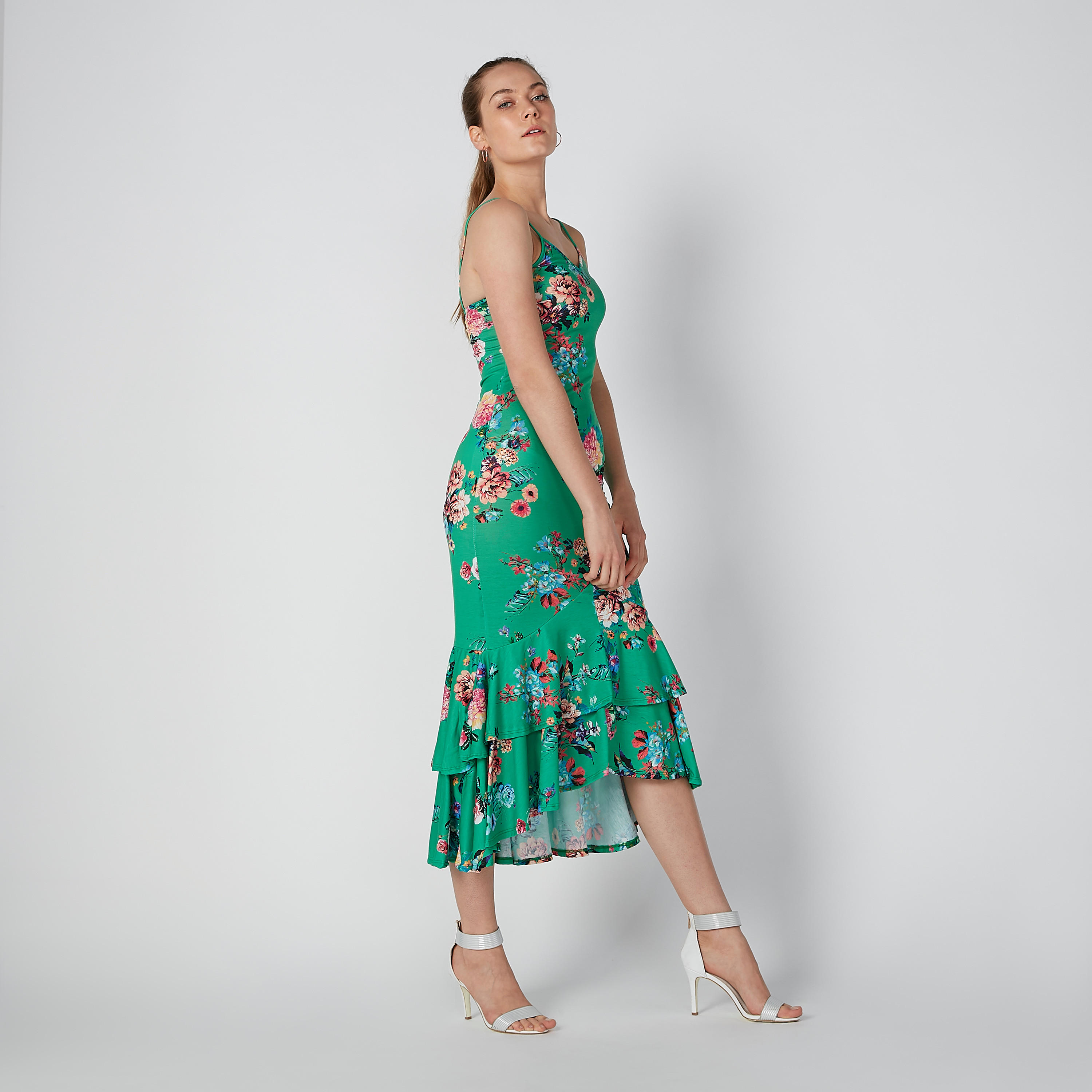 فستان متوسط الطول بحوّاف غير مستوية وحمّالات وطبعات-women-clothing-dresses-image-1