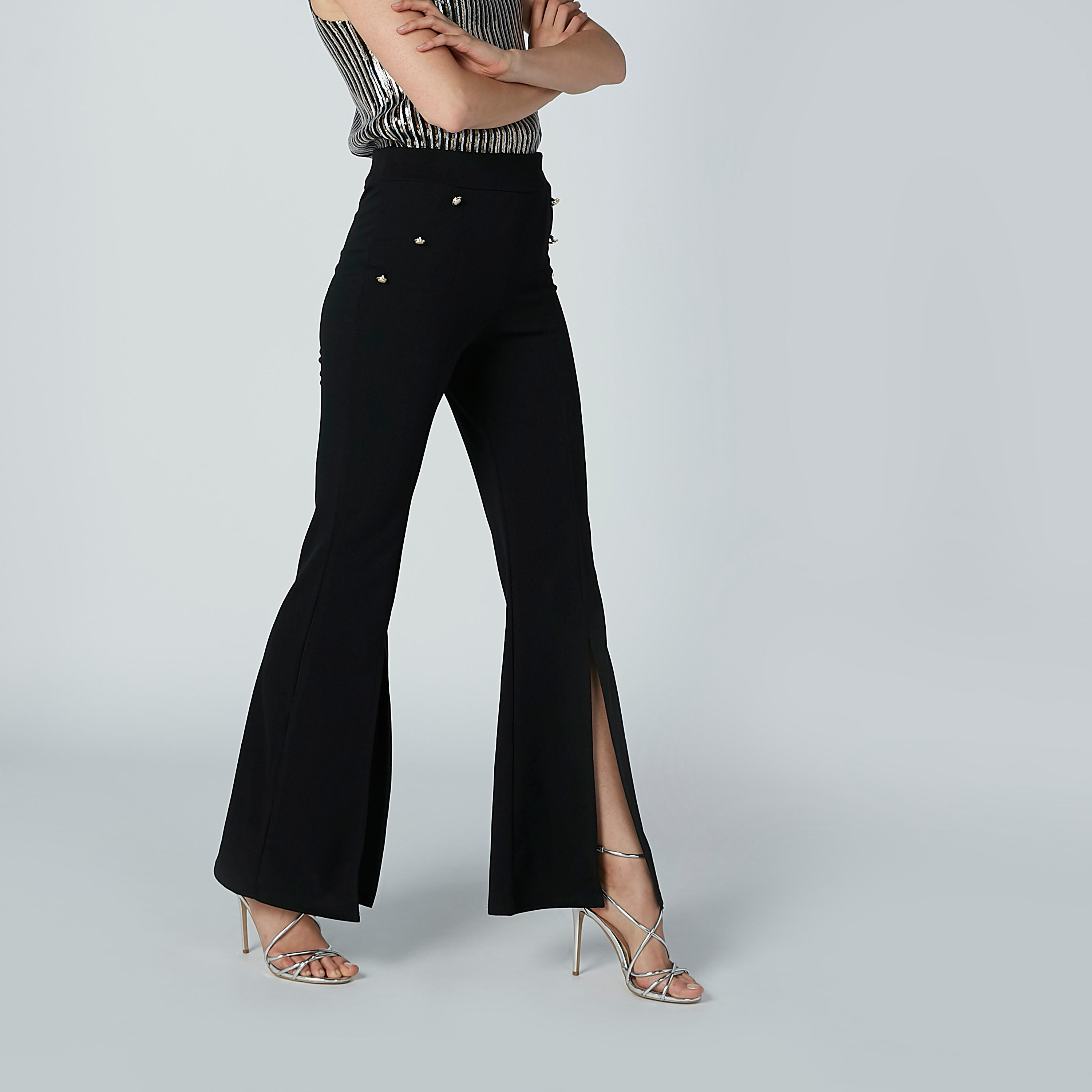 بنطال بالازو طويل بقصّة واسعة وتفاصيل لؤلؤ-women-clothing-bottoms-trousers-image-1