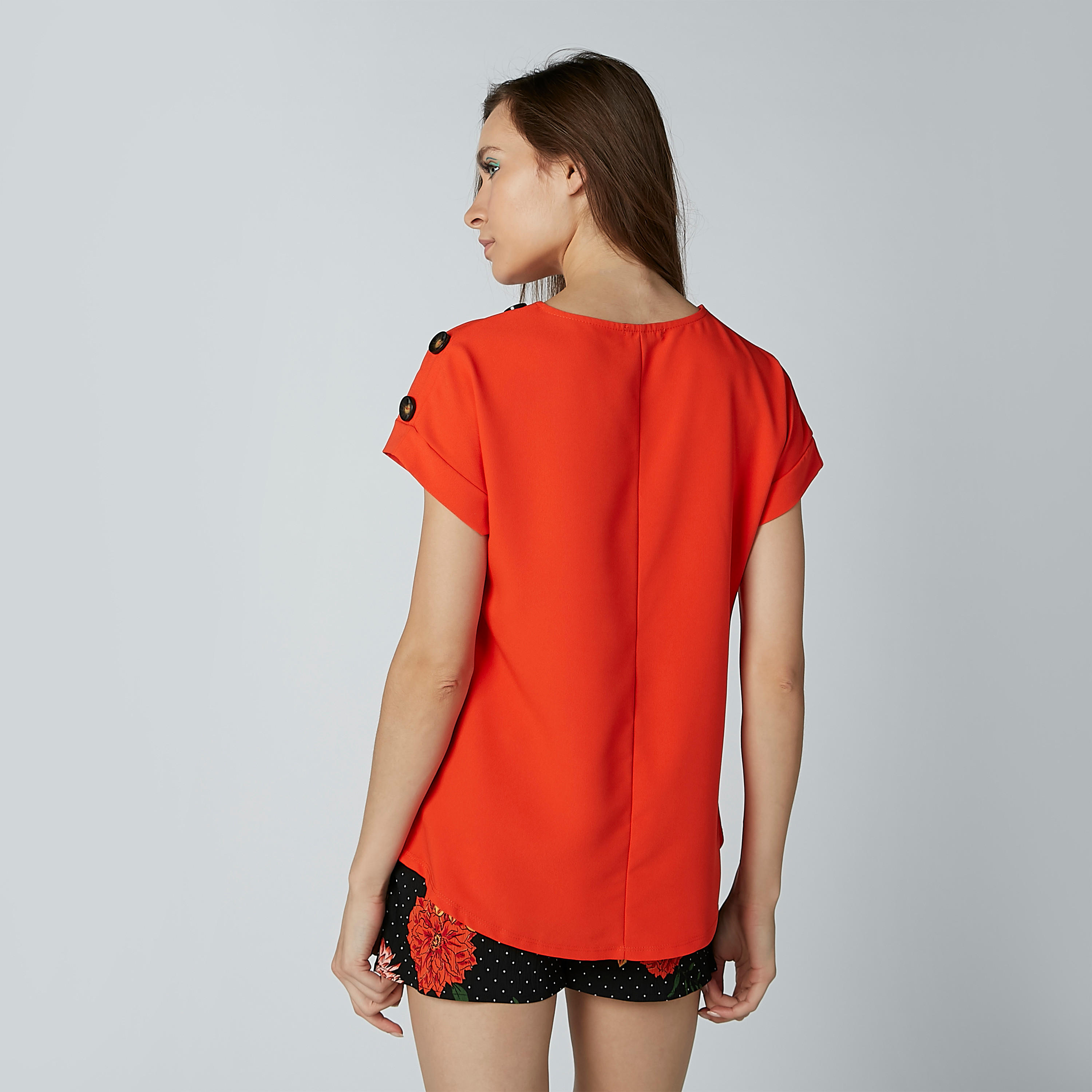 Solid Top with Extended Sleeves and Button Detail-women-clothing-shirtsandblouses-blouses-image-5
