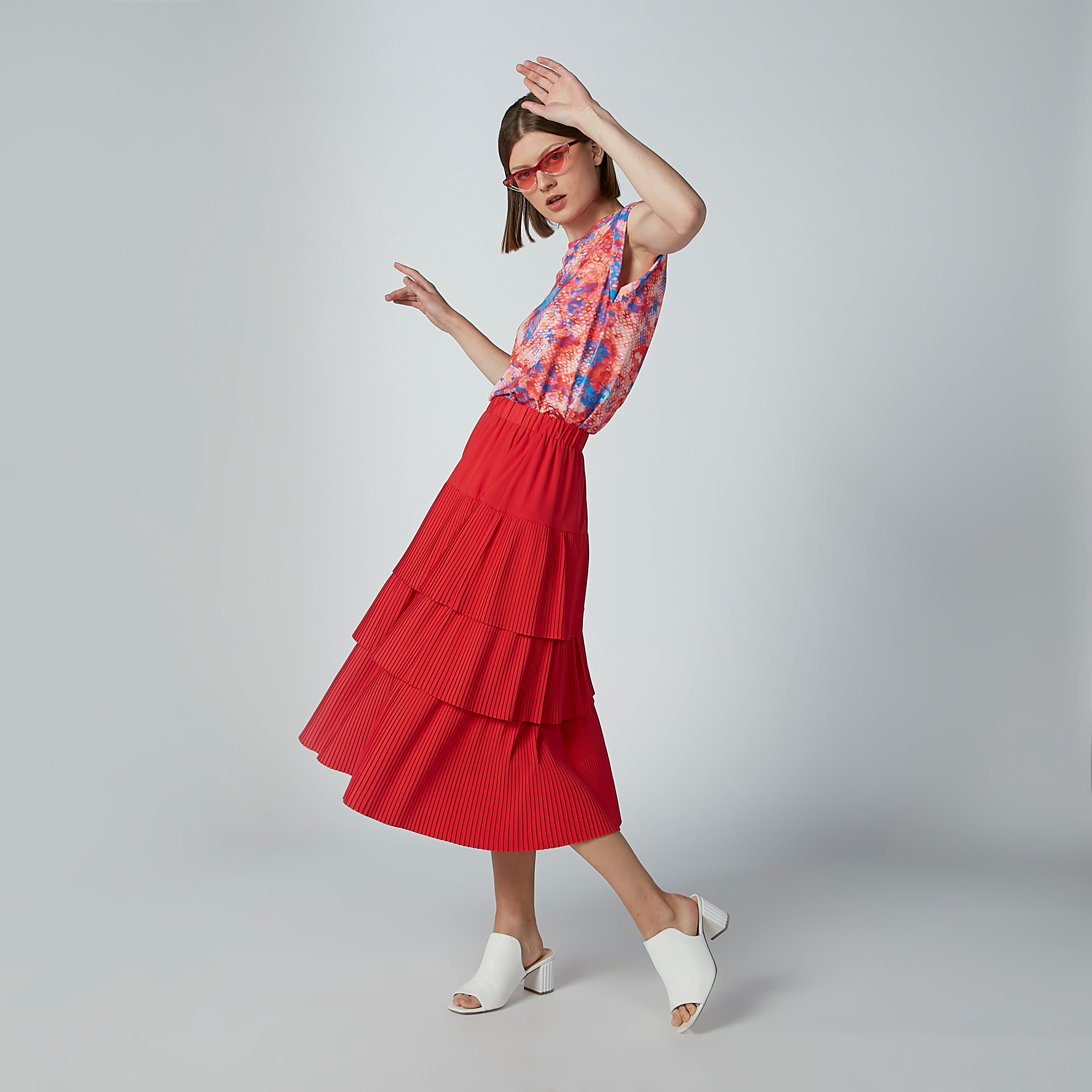بلوزة بياقة مستديرة وأكمام كاب وطبعات-women-clothing-shirtsandblouses-blouses-image-2