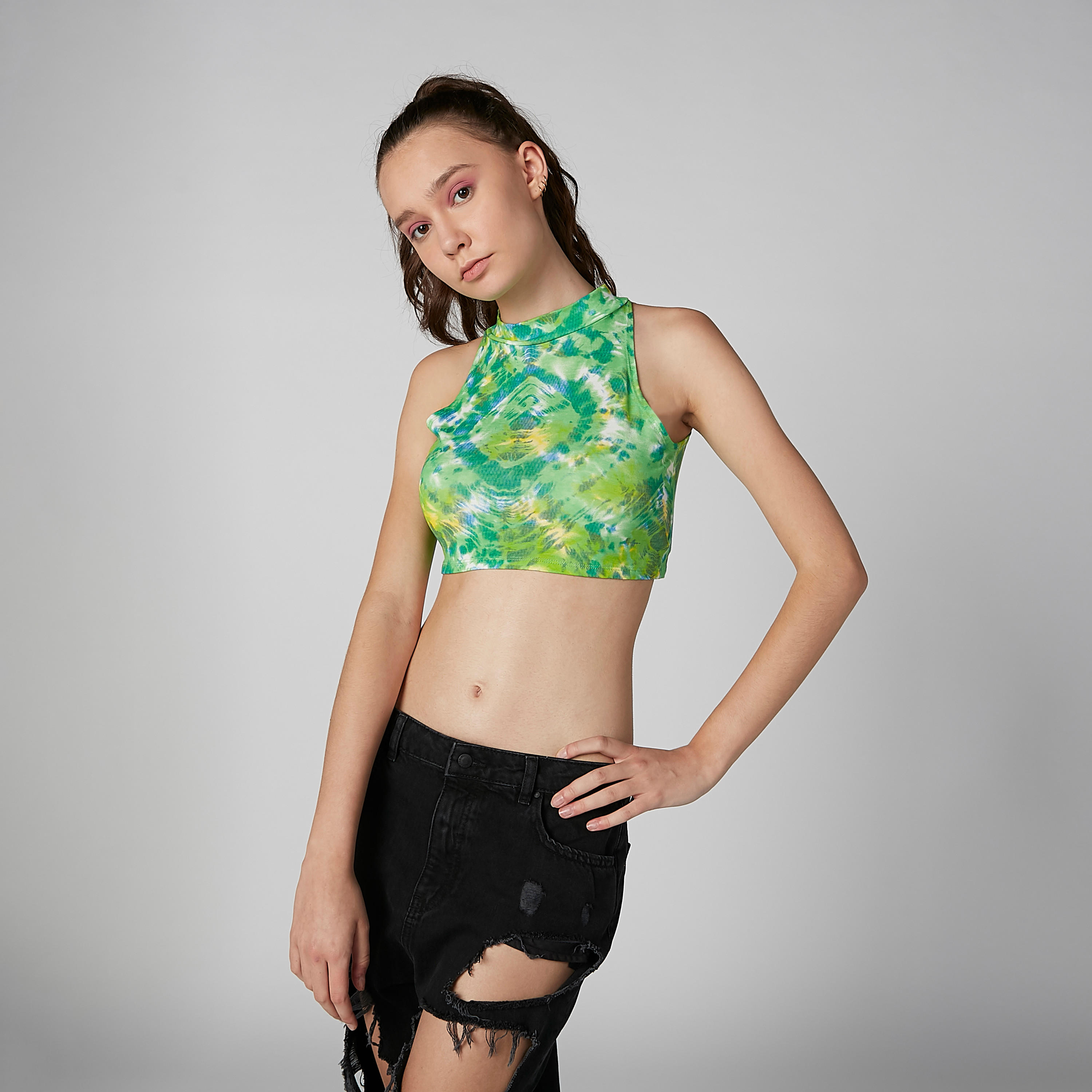 Printed Sleeveless Crop Top with Halter Neck-women-clothing-shirtsandblouses-blouses-image-1