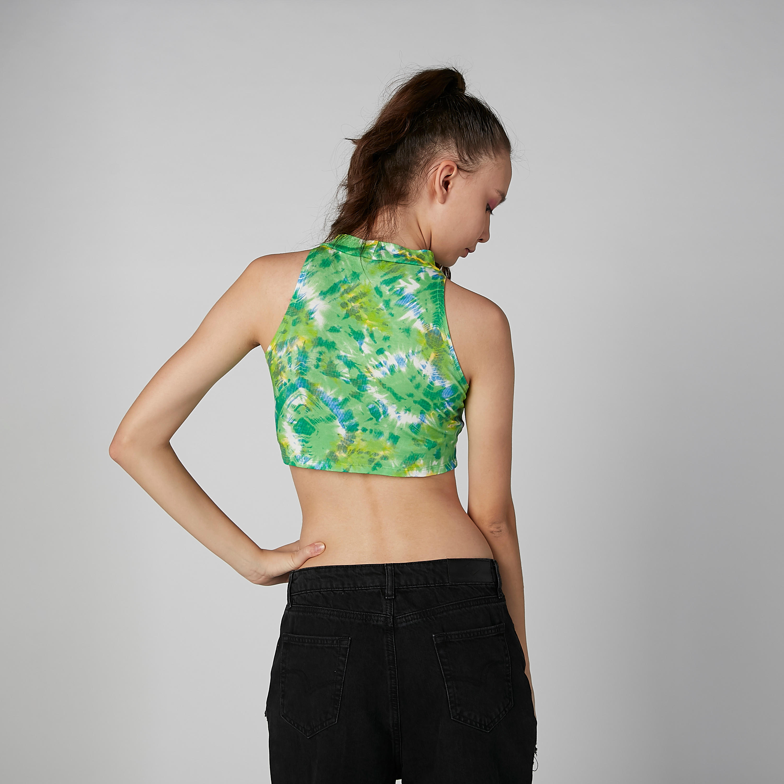 Printed Sleeveless Crop Top with Halter Neck-women-clothing-shirtsandblouses-blouses-image-4