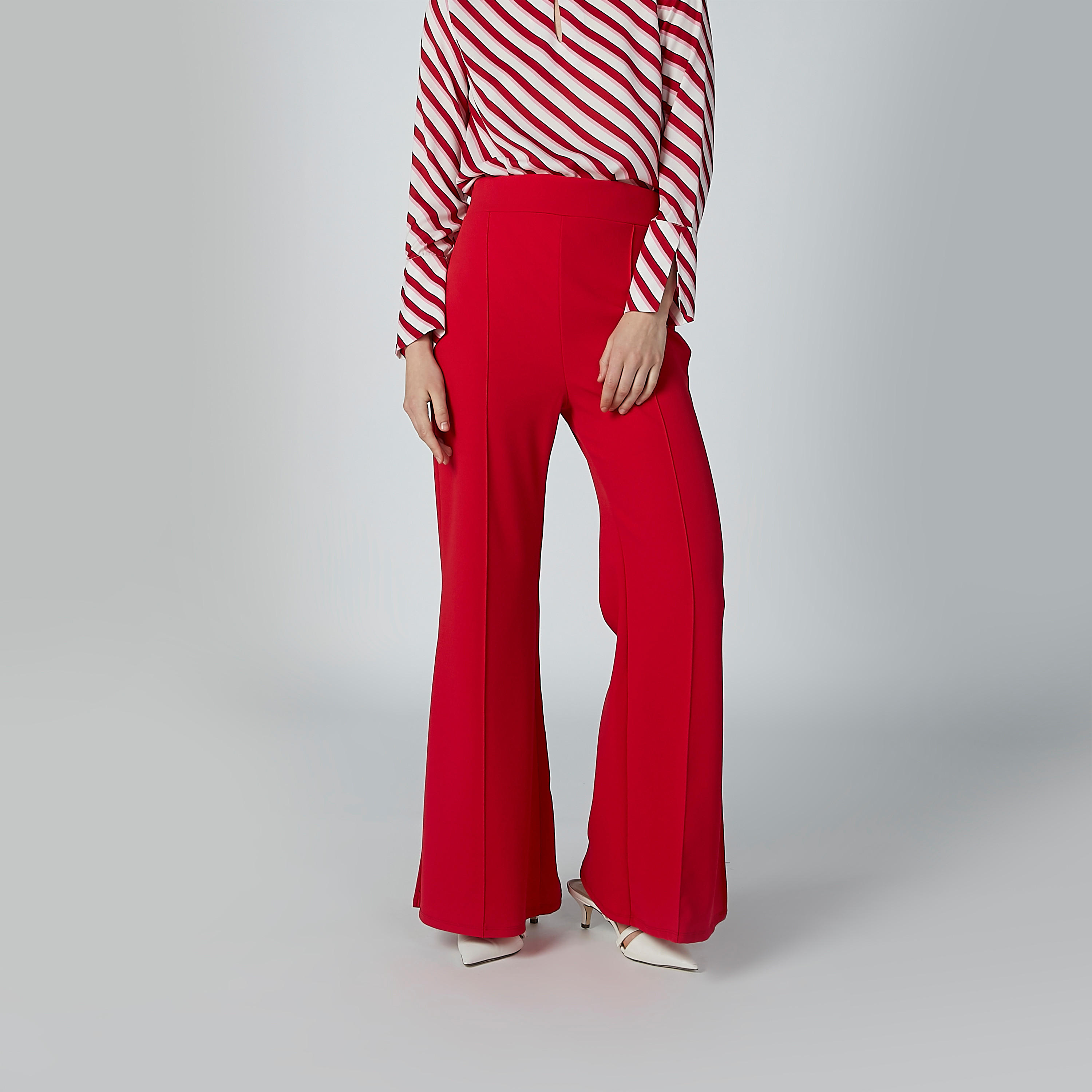 بنطال بالازو سادة بقصّة واسعة وفتحة-women-clothing-bottoms-trousers-image-2