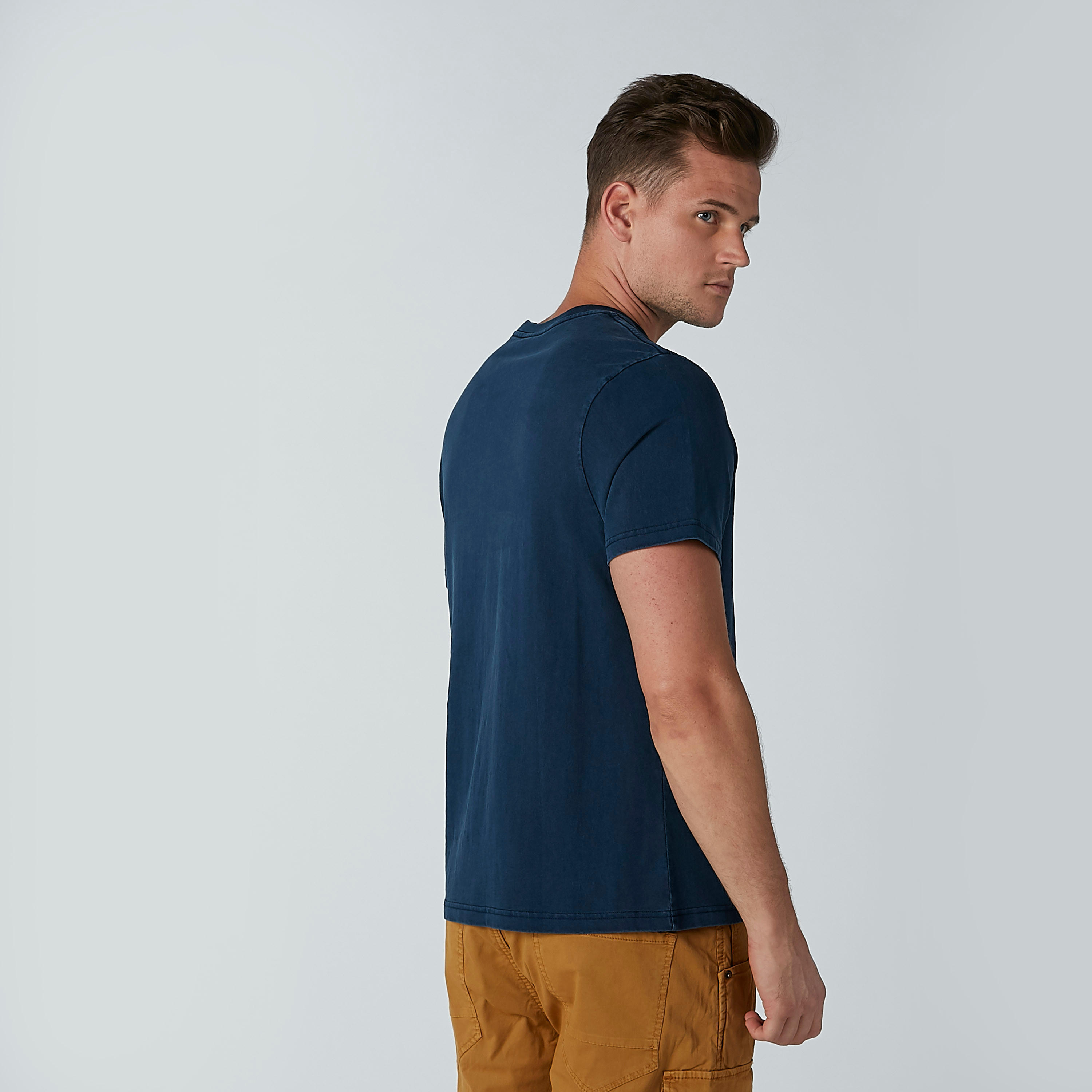 Plain T-shirt with Round Neck and Short Sleeves-men-clothing-tshirtsandpolos-tshirts-image-4