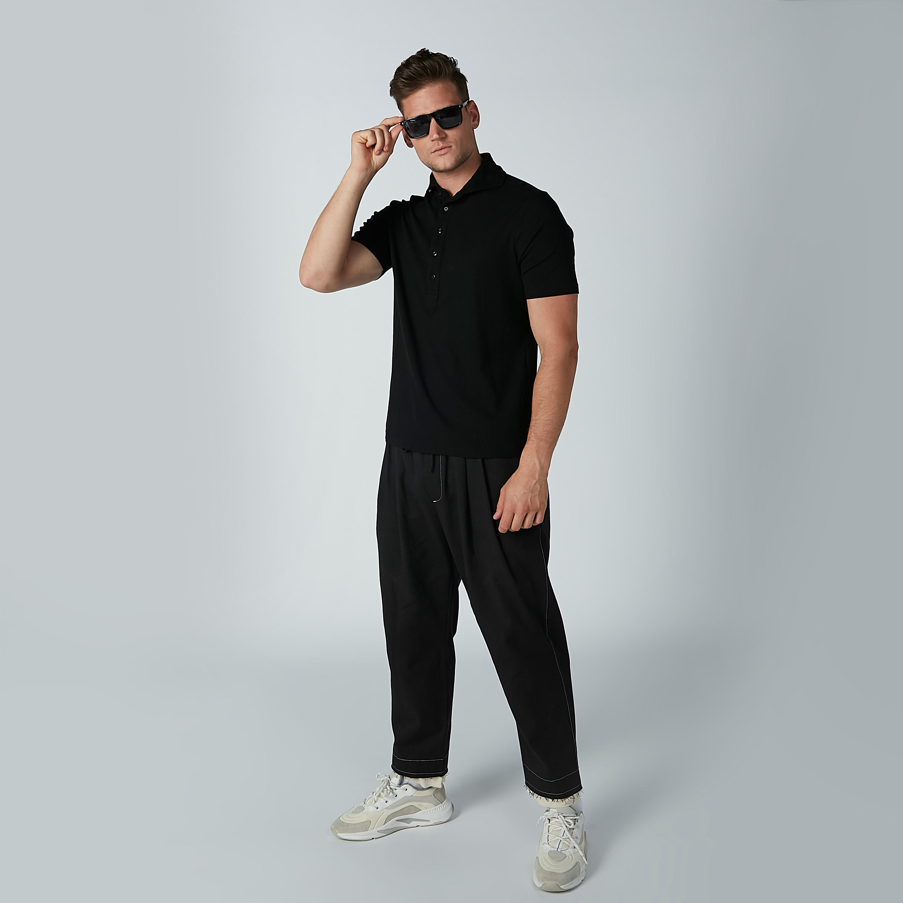 تيشيرت سادة بياقة بولو وأكمام قصيرة-men-clothing-tshirtsandpolos-polos-image-2
